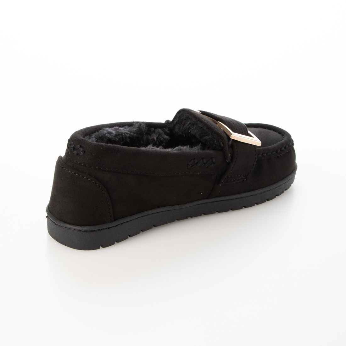 DEMETER Fluffy buckle fur moccasins