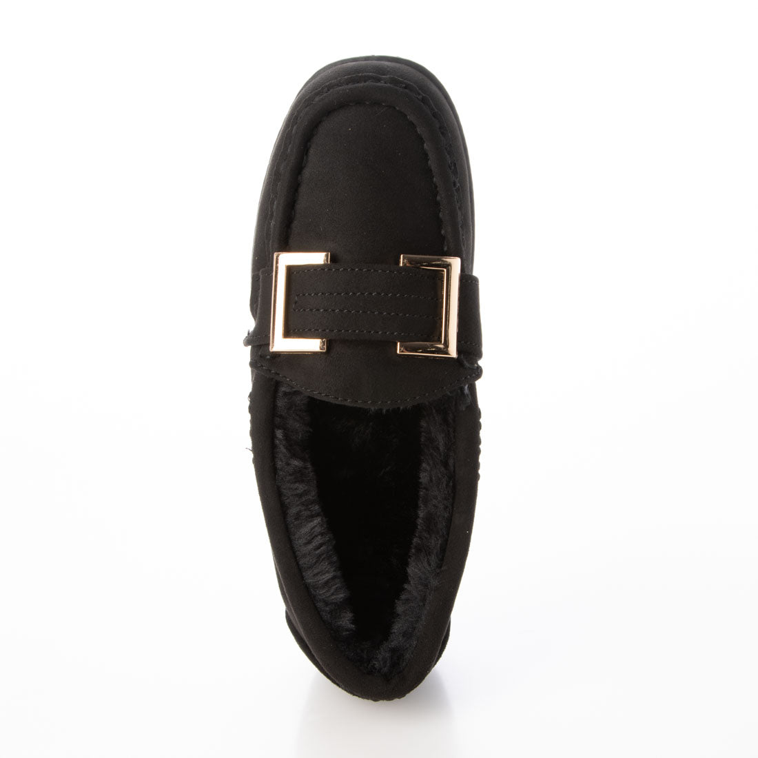 DEMETER Fluffy buckle fur moccasins