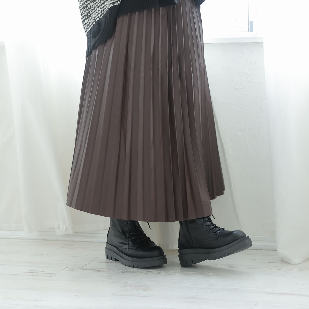 デメテル DEMETER 厚底ソール☆ストレッチ レースアップ ショートブーツ