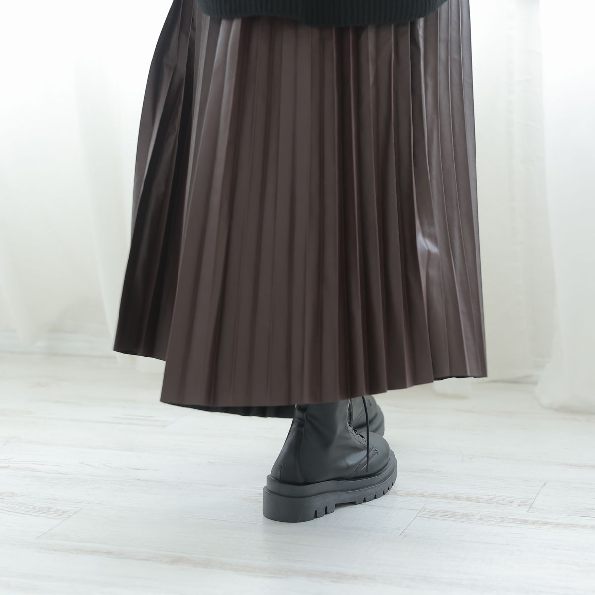 デメテル DEMETER 厚底ソール☆ストレッチ レースアップ ショートブーツ