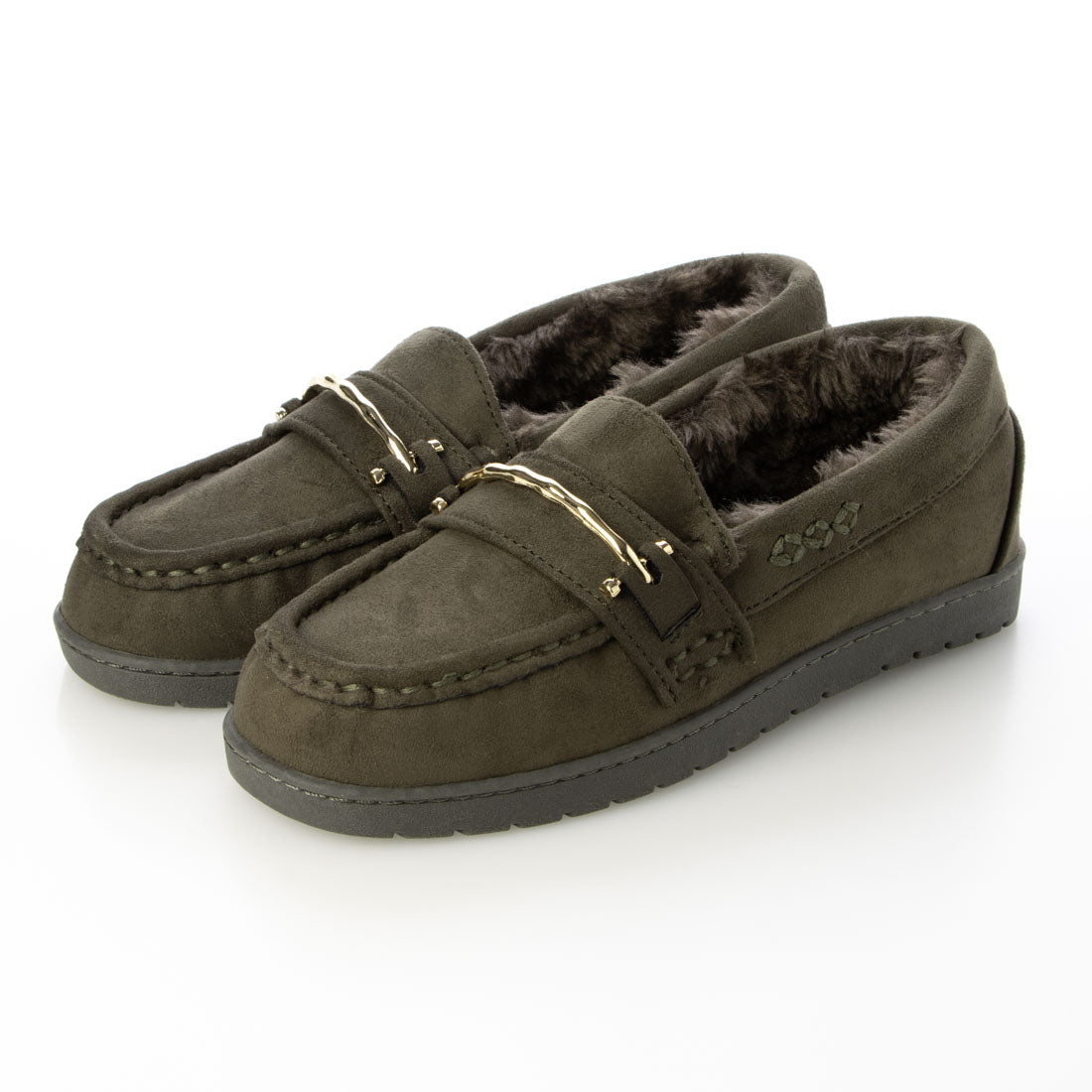 DEMETER Fluffy Bit Fur Moccasins
