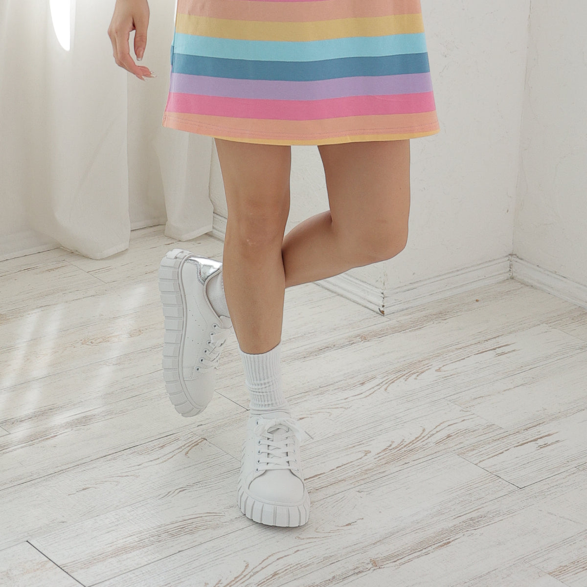 DEMETER thick sole ☆ uneven volume sole lace-up low cut sneakers