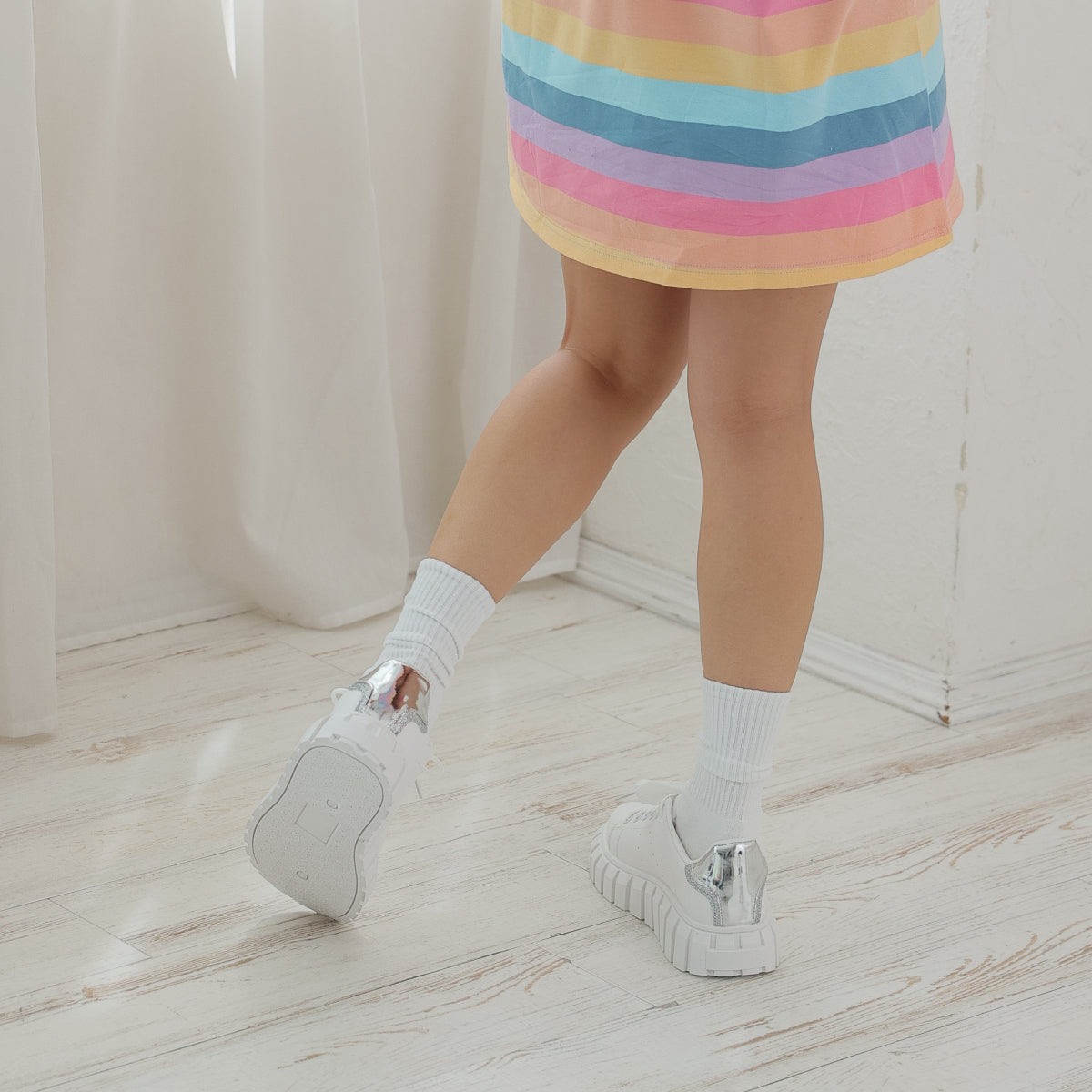 DEMETER thick sole ☆ uneven volume sole lace-up low cut sneakers