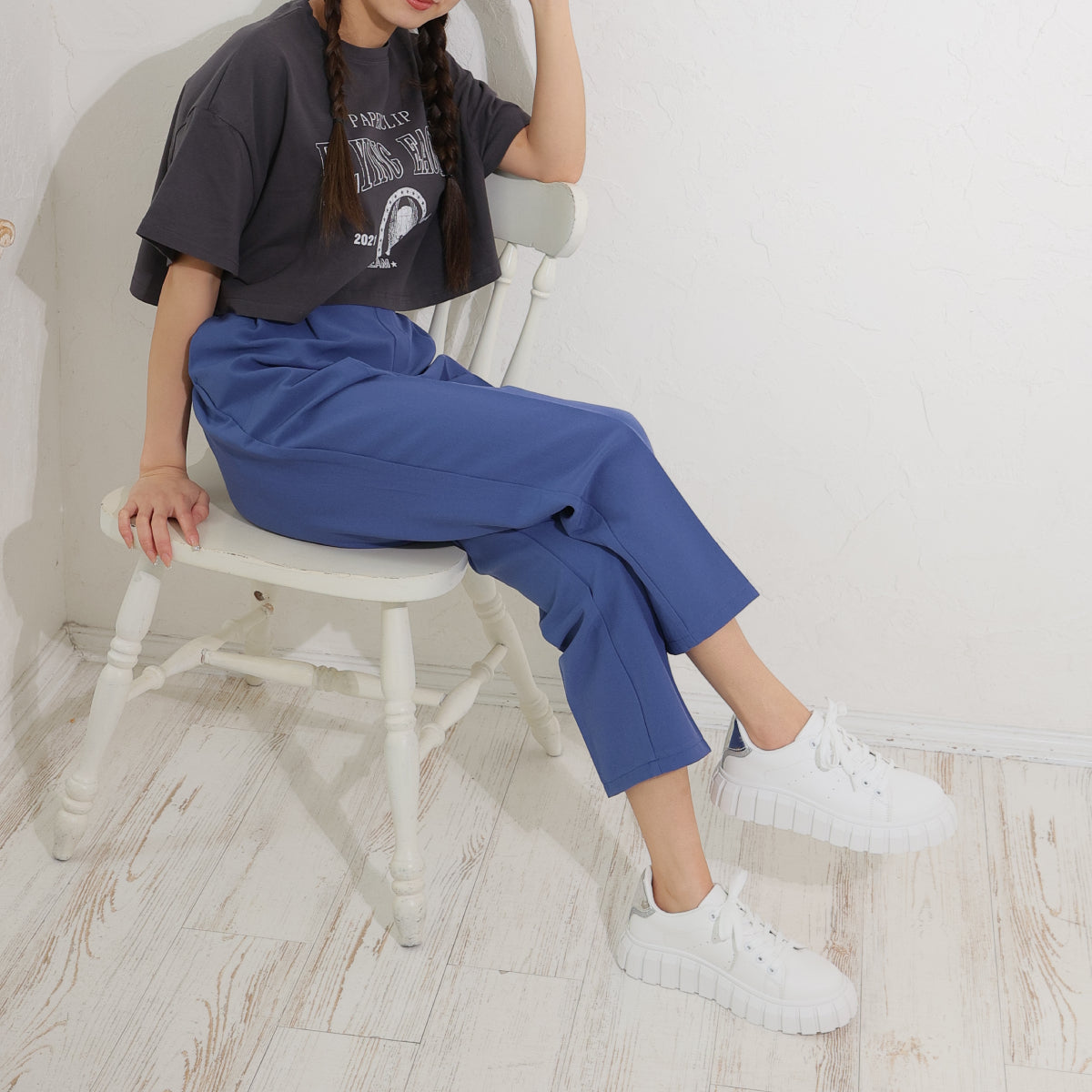 DEMETER thick sole ☆ uneven volume sole lace-up low cut sneakers