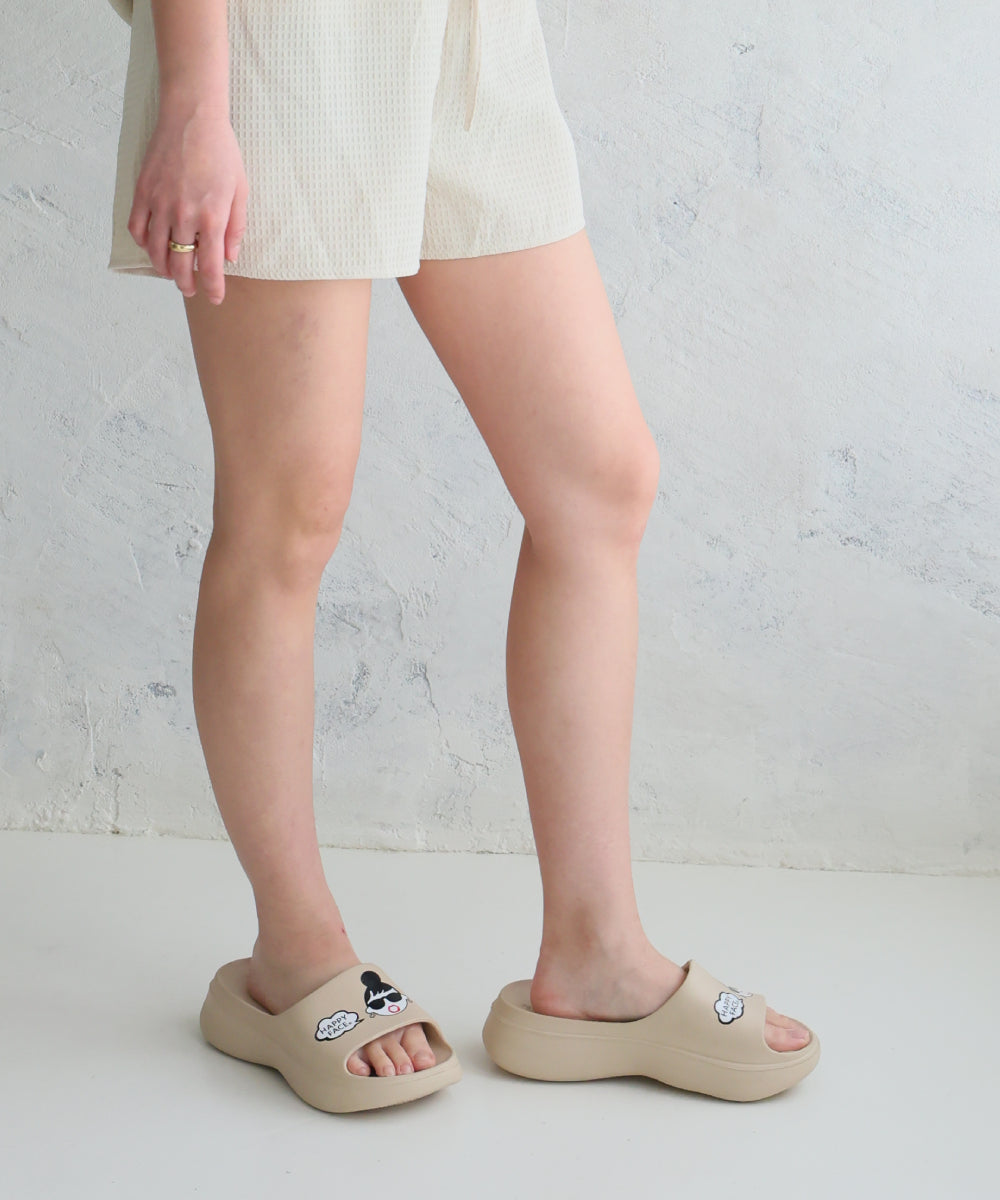デメテル DEMETER HAPPY FACE ハッピーフェイス 軽量 厚底 フットベッド スライドサンダル