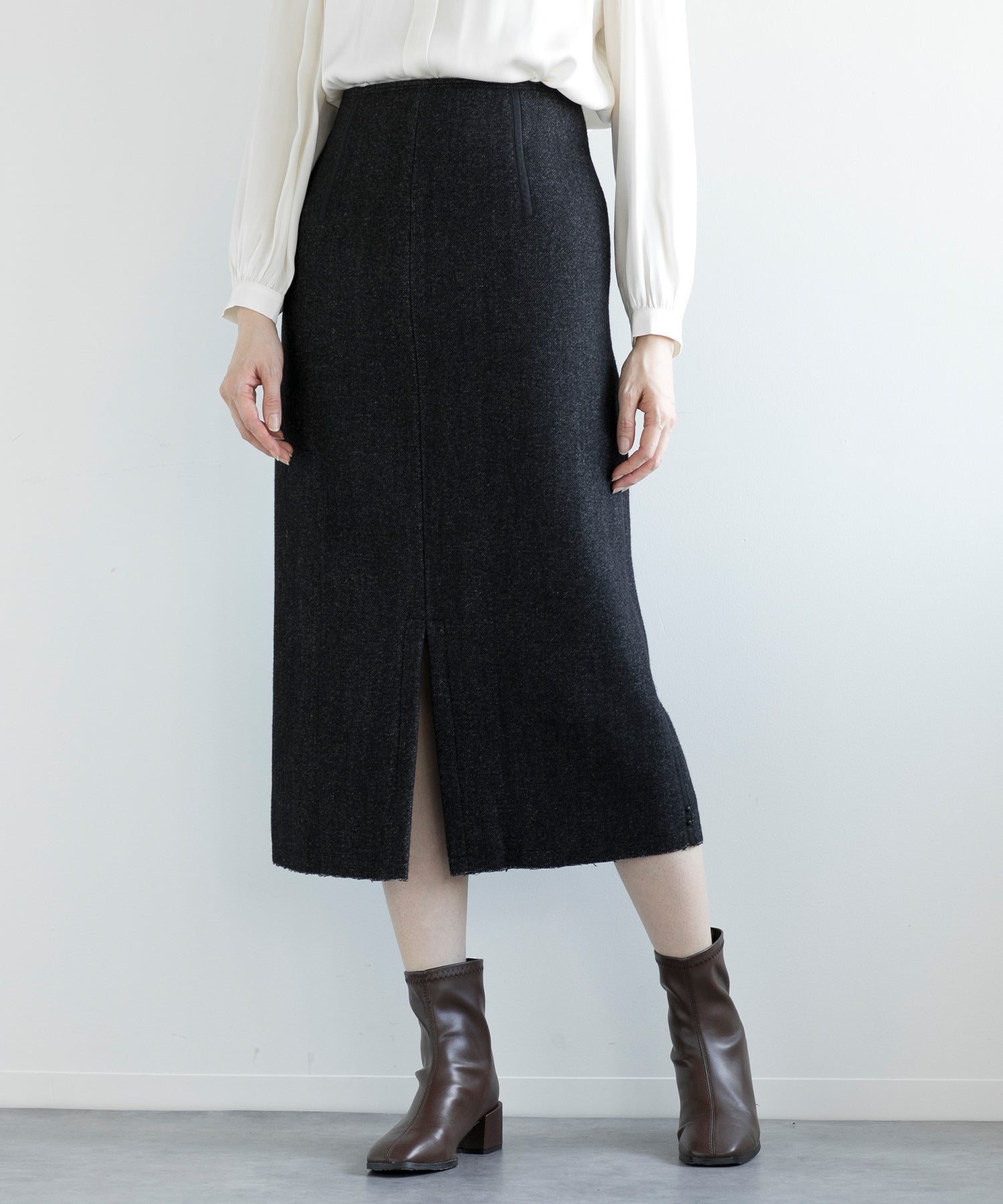 ディケイドクラシック DECADE CLASSIC 【DECADE CLASSIC】ウールAラインスカート （グレー） グレー