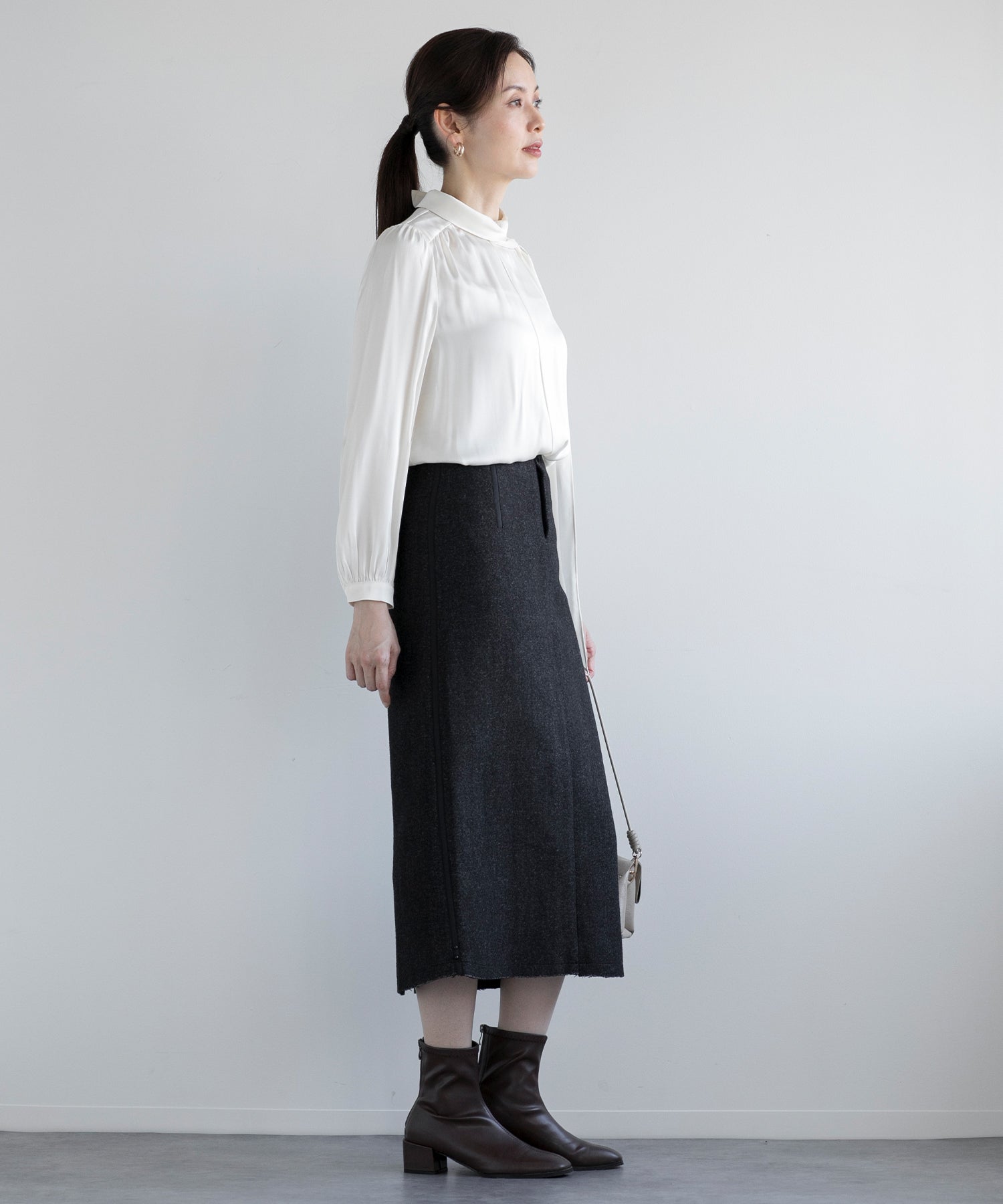 ディケイドクラシック DECADE CLASSIC 【DECADE CLASSIC】ウールAラインスカート （グレー） グレー