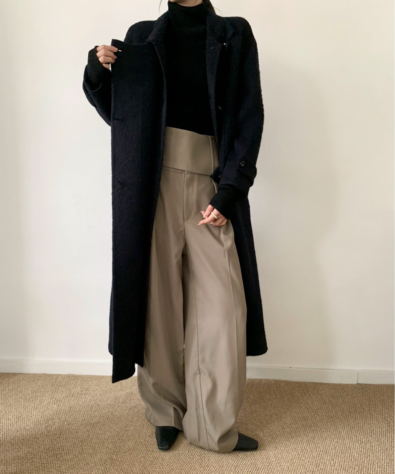 ディケイドクラシック DECADE CLASSIC DECADE CLASSIC ウールアルパカシャギーステンカラーコート （ネイビー） ネイビー