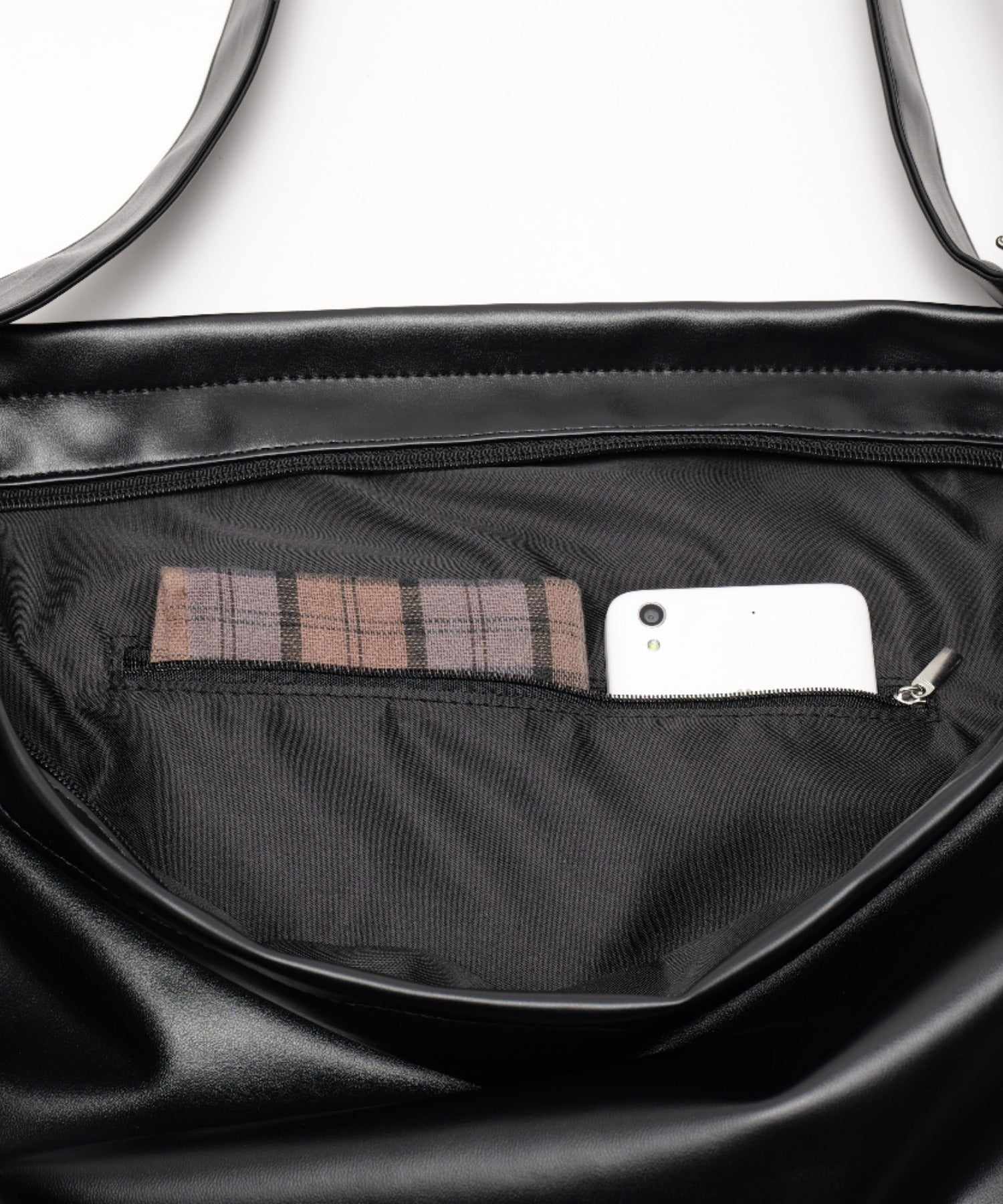 Device DEVICE Zip Design Loose Manmade Leather Shoulder Bag