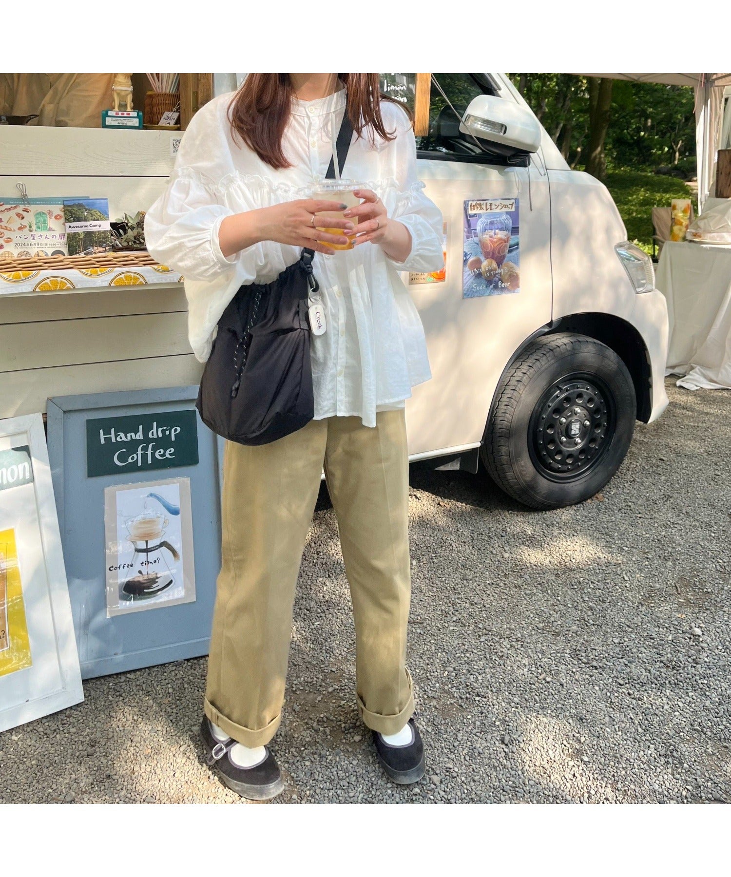 デバイス DEVICE カラビナ付き パラコード巾着 ナイロンショルダーバッグ （ブラック） BK