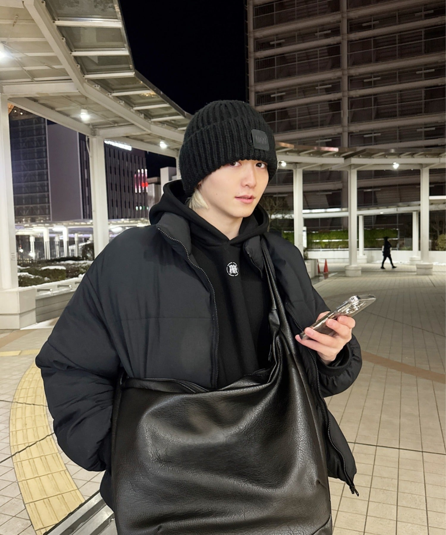 デバイス DEVICE PU レザー ビッグショルダーバッグ （BK） BK