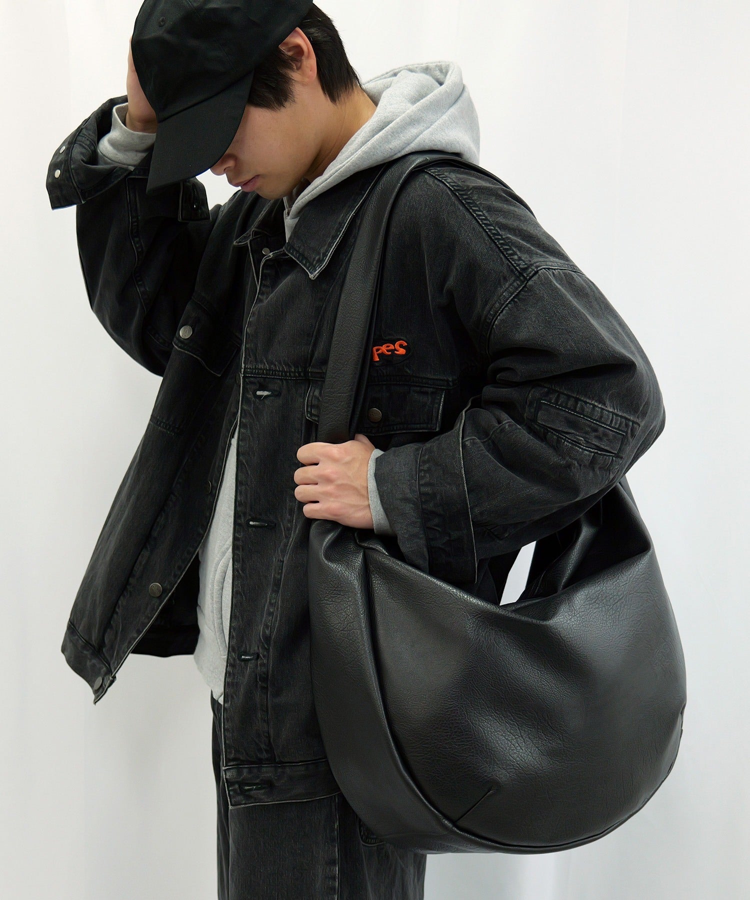 デバイス DEVICE PU レザー ビッグショルダーバッグ （BK） BK