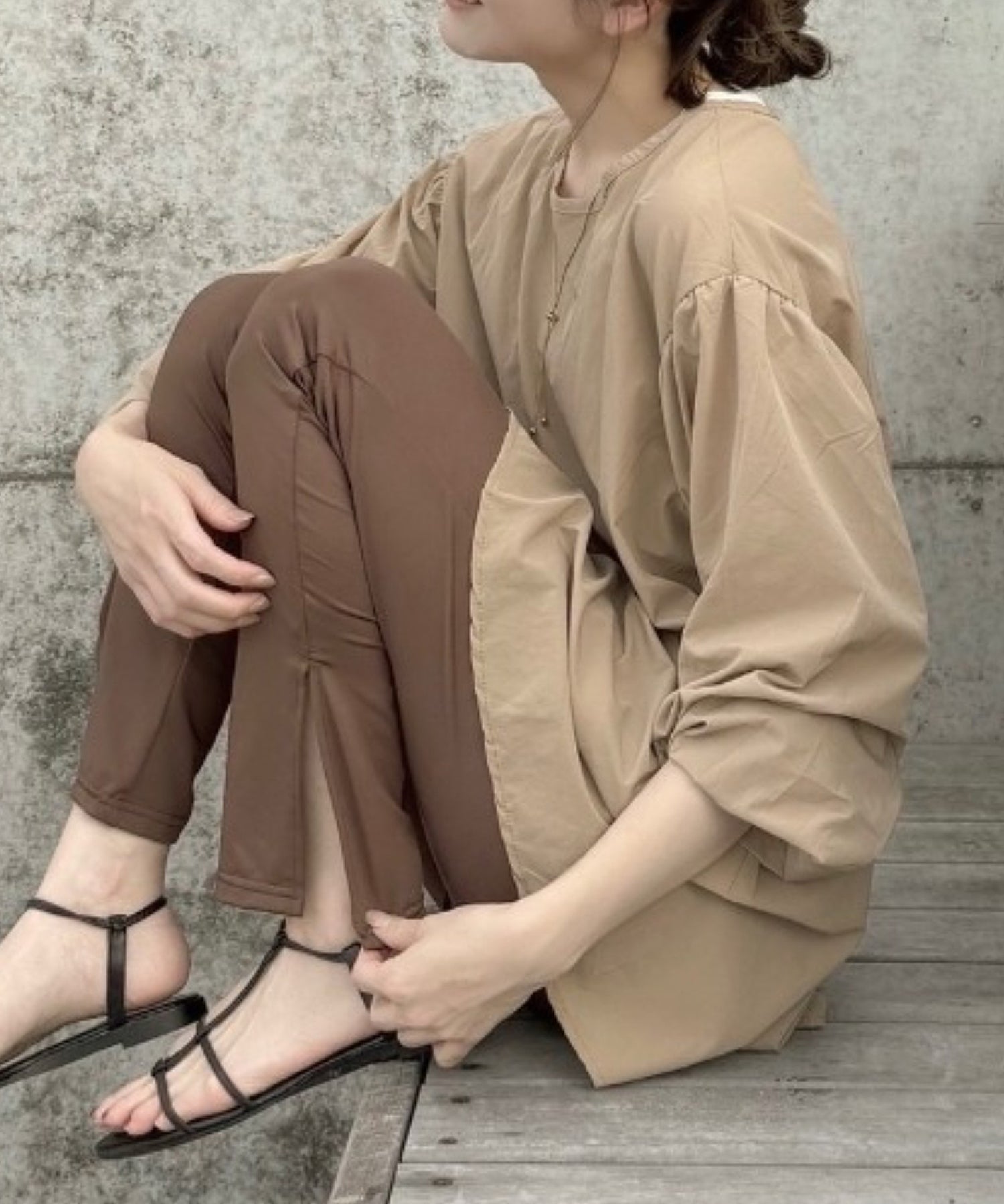 デバイスプラス DEVICE＋ ラッシュガードトップス （ベージュ） LBR