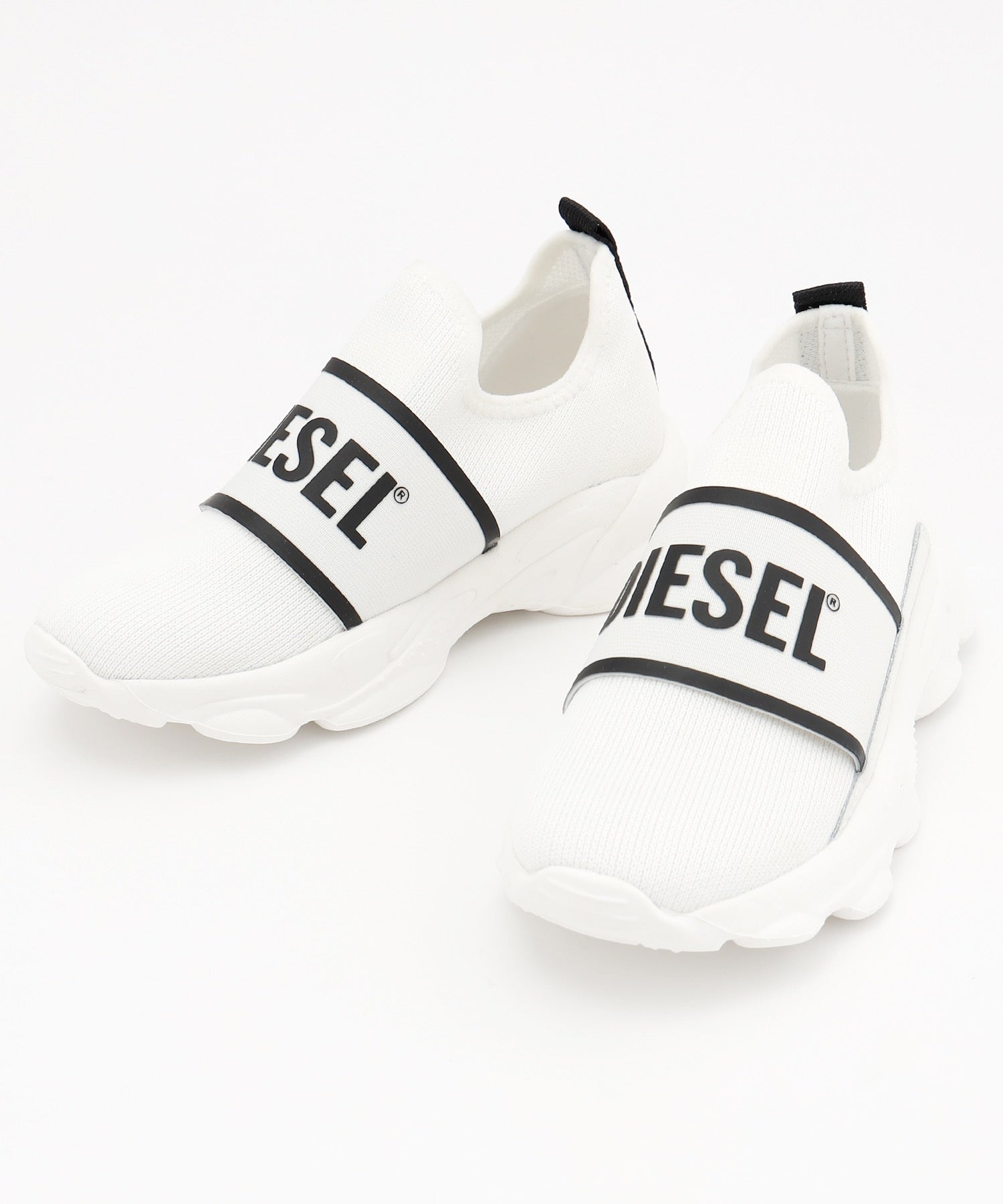 ディーゼル DIESEL DIESELKids & Junior ロゴプリントローカットスニーカー,ホワイト