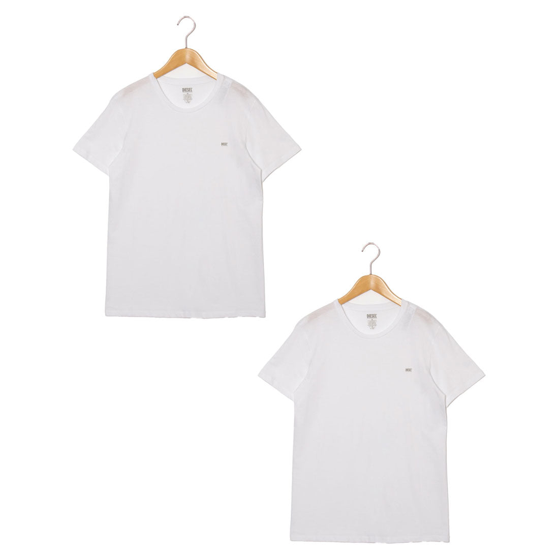 ディーゼル DIESEL 2Pセット 無地クルーネック （WHITE） WHITE