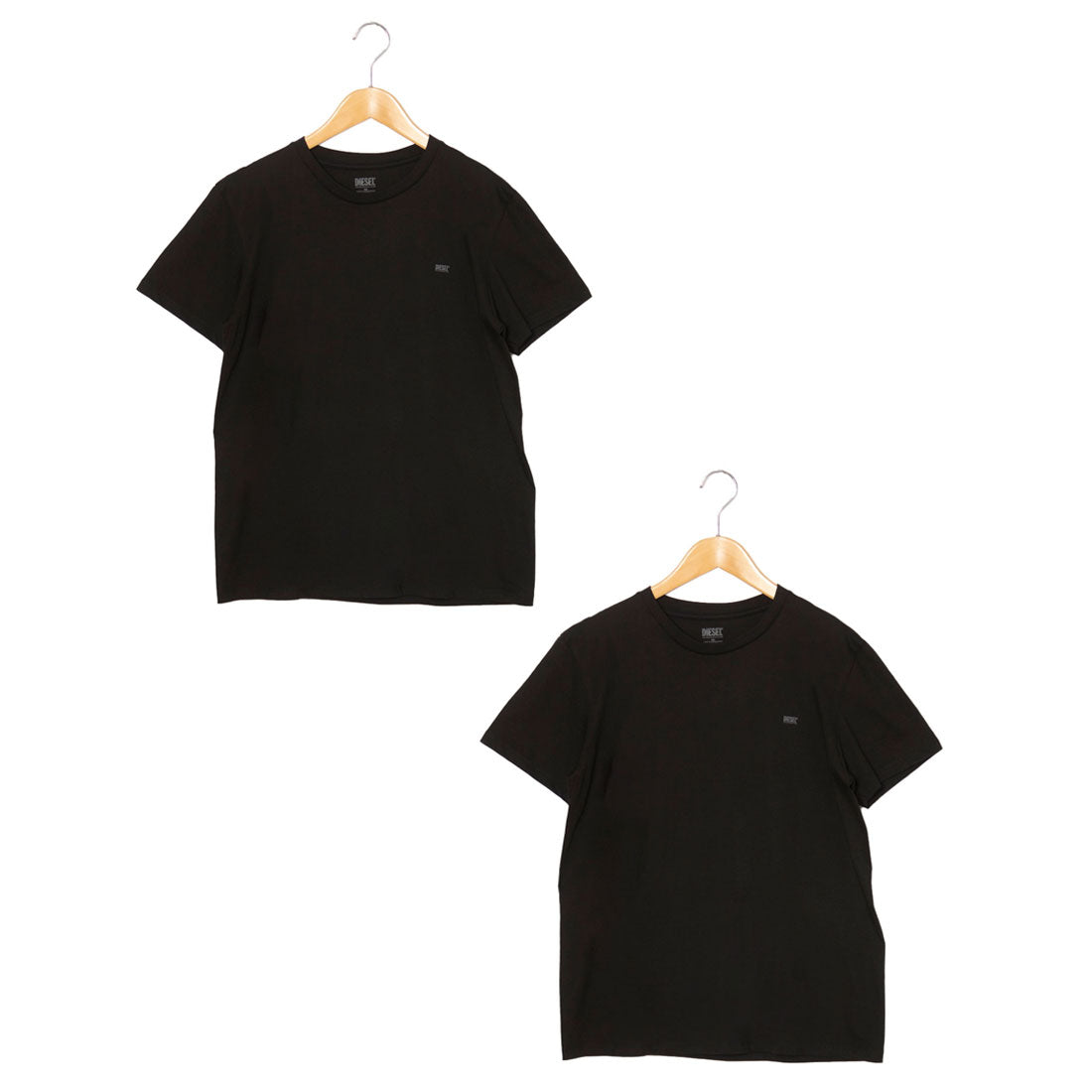 ディーゼル DIESEL 2Pセット 無地クルーネック （BLACK） BLACK