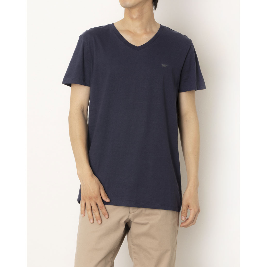 ディーゼル DIESEL 2Pセット 無地Vネック （NAVY KHAKI） NAVY KHAKI