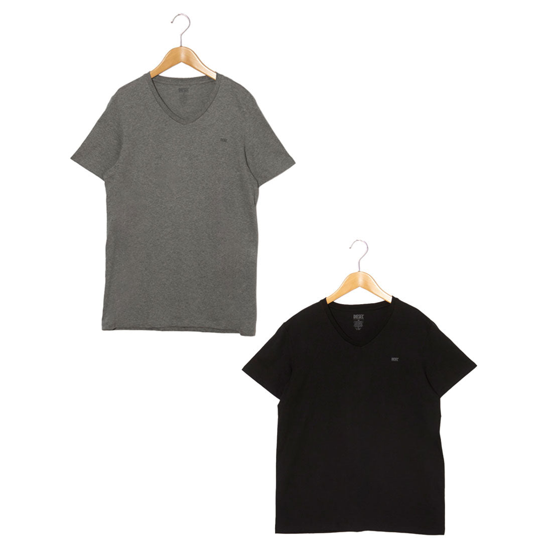 ディーゼル DIESEL 2Pセット 無地Vネック （BLACK GREY） BLACK GREY