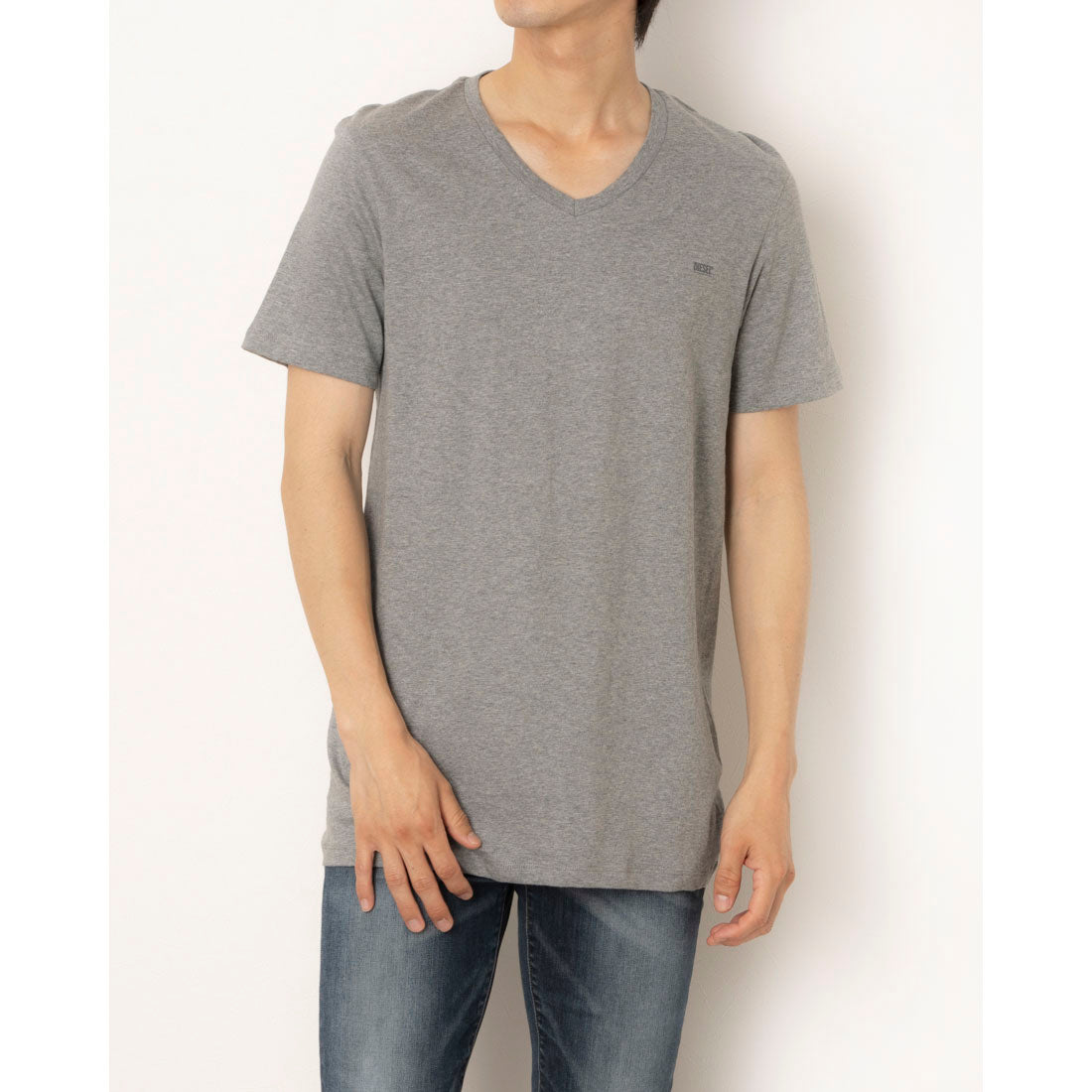 ディーゼル DIESEL 2Pセット 無地Vネック （BLACK GREY） BLACK GREY