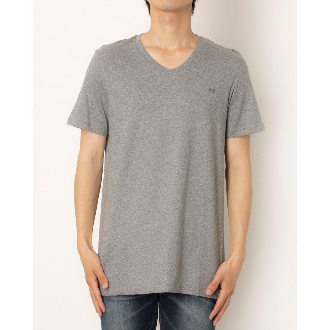 ディーゼル DIESEL 2Pセット 無地Vネック （BLACK GREY） BLACK GREY