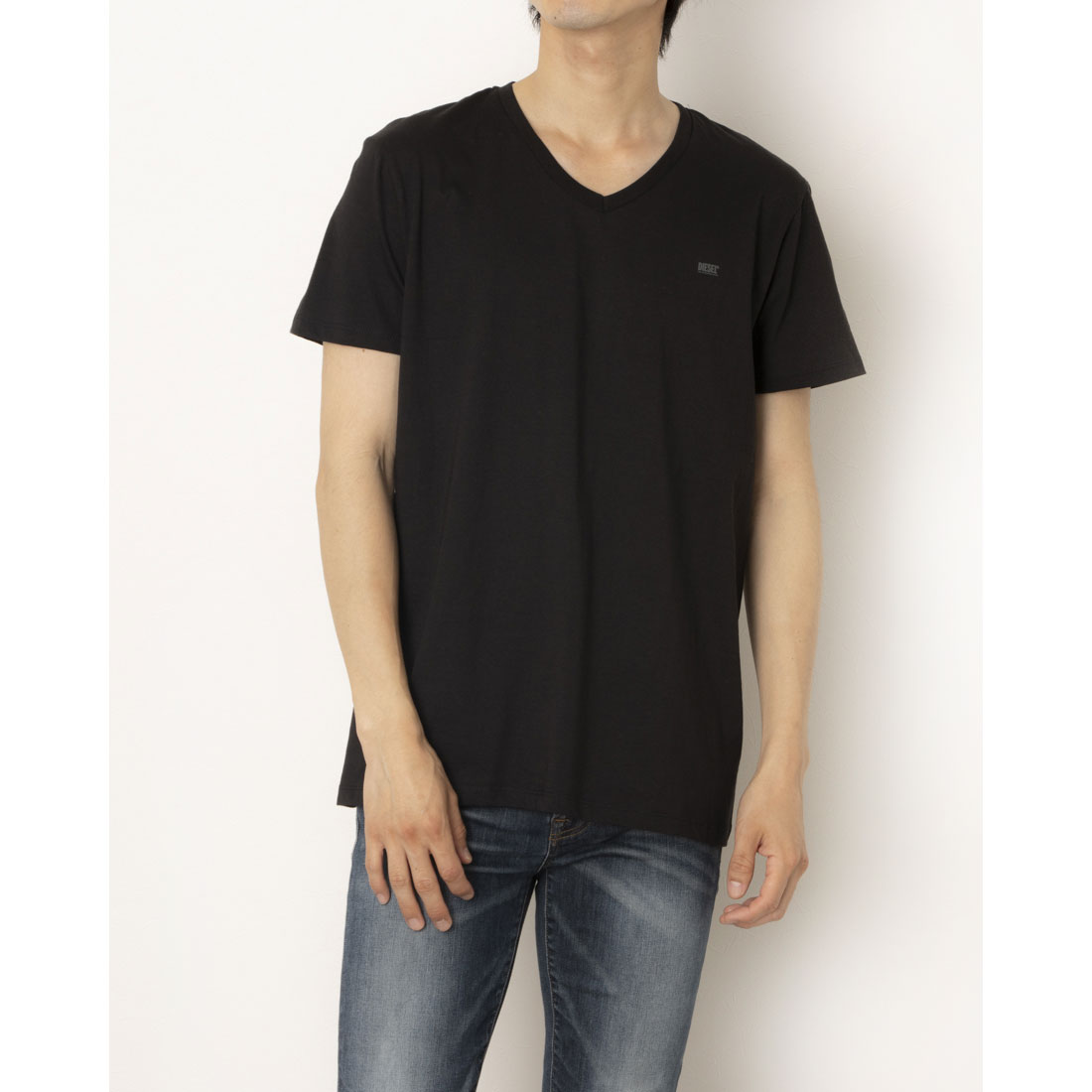 ディーゼル DIESEL 2Pセット 無地Vネック （BLACK GREY） BLACK GREY