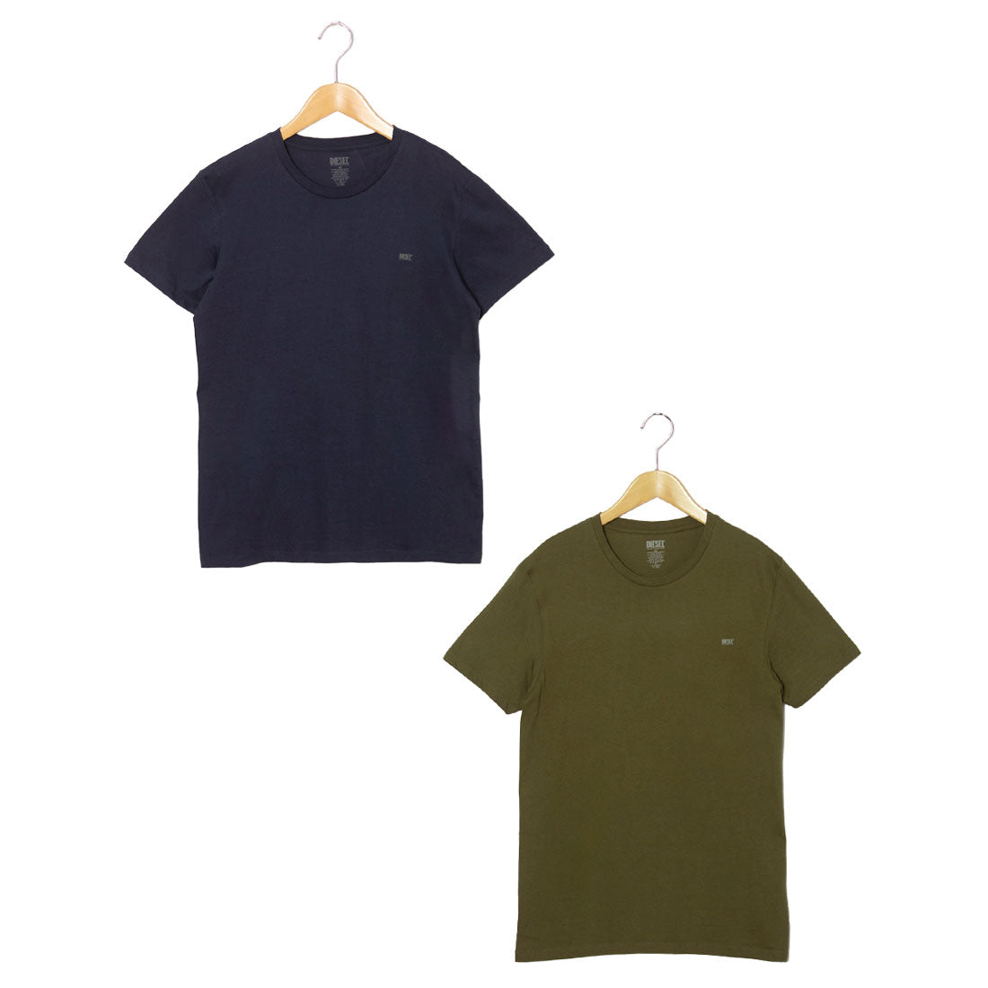 ディーゼル DIESEL 2Pセット 無地クルーネック （NAVY KHAKI） NAVY KHAKI