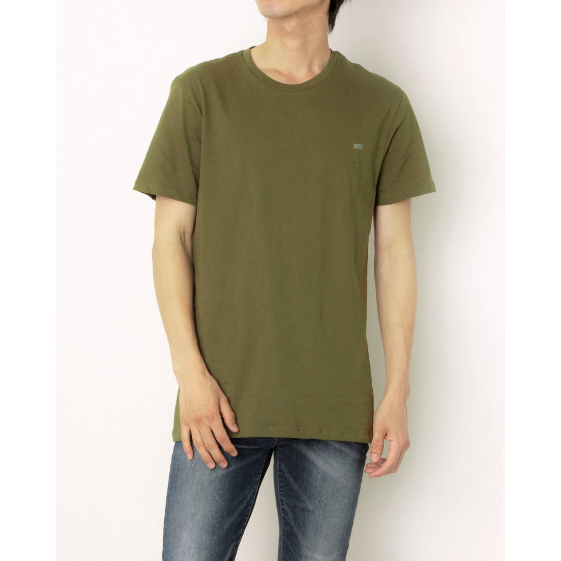 ディーゼル DIESEL 2Pセット 無地クルーネック （NAVY KHAKI） NAVY KHAKI