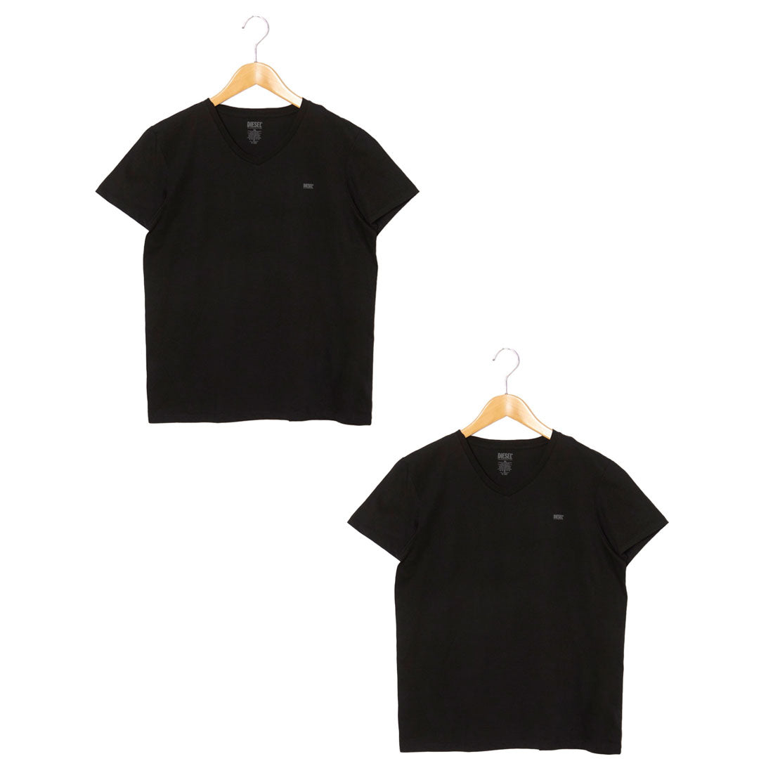 ディーゼル DIESEL 2Pセット 無地Vネック （BLACK） BLACK