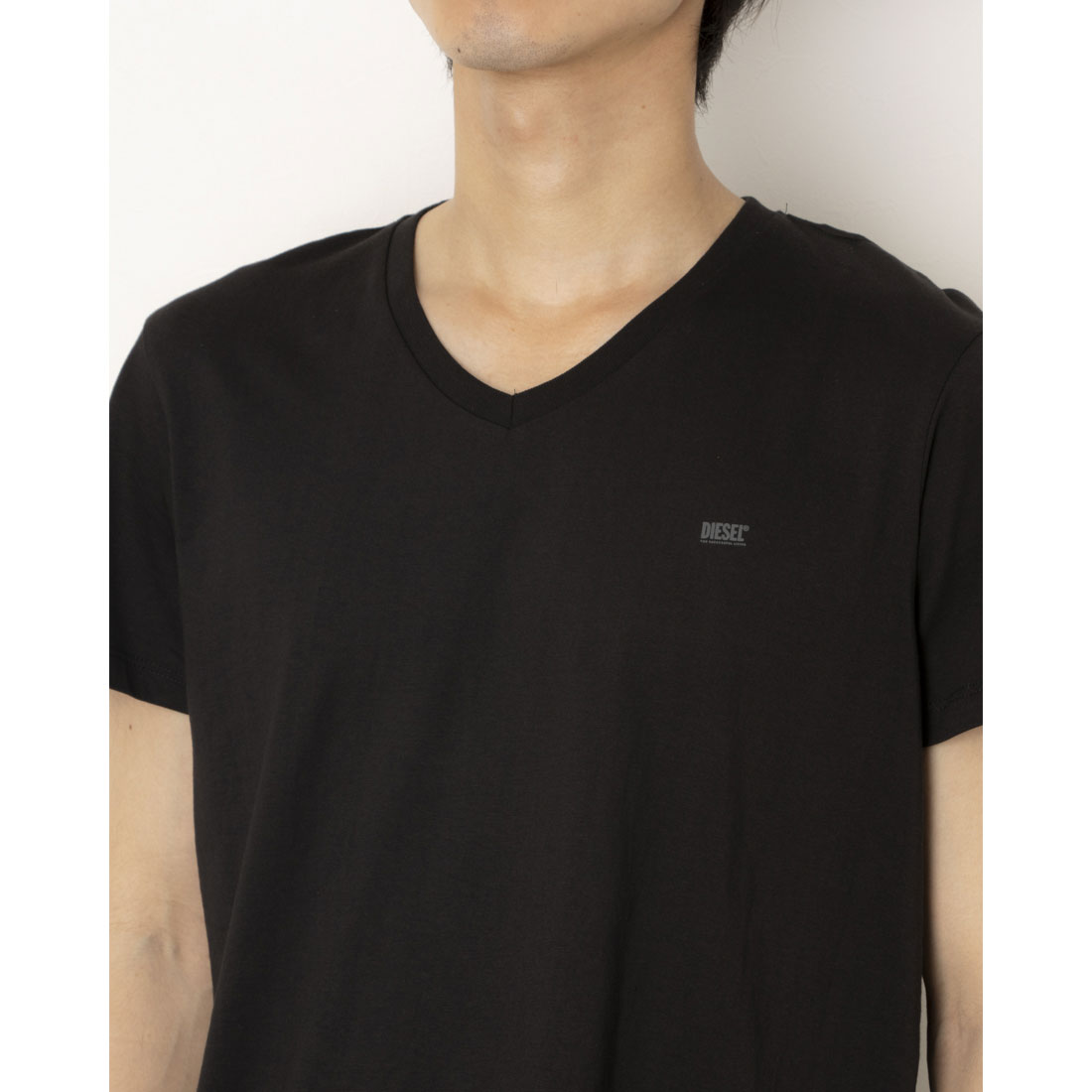 ディーゼル DIESEL 2Pセット 無地Vネック （BLACK） BLACK
