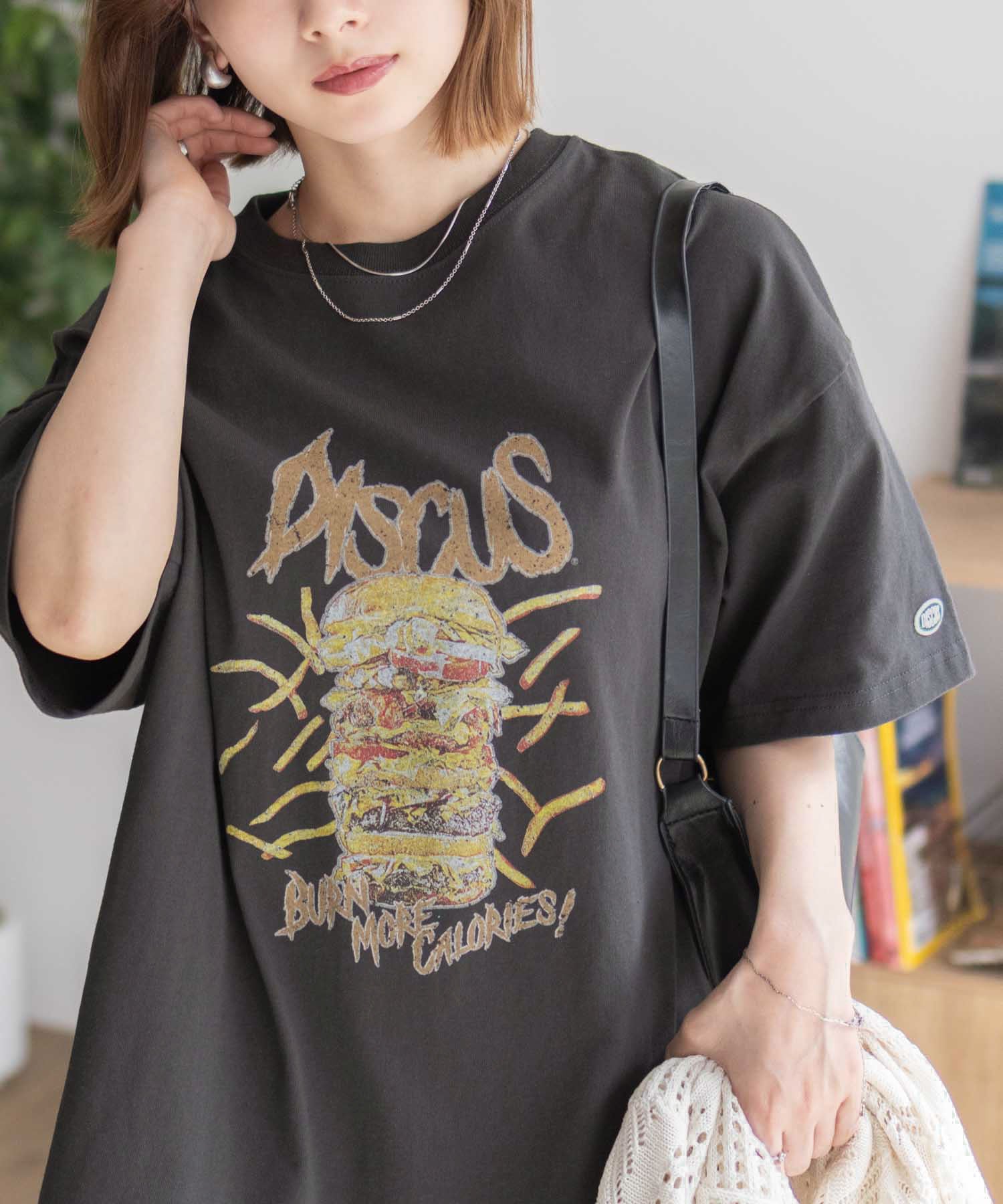 ディスカス アスレチック DISCUS ATHLETIC プリントビッグTシャツ バーガー （スミクロ） スミクロ