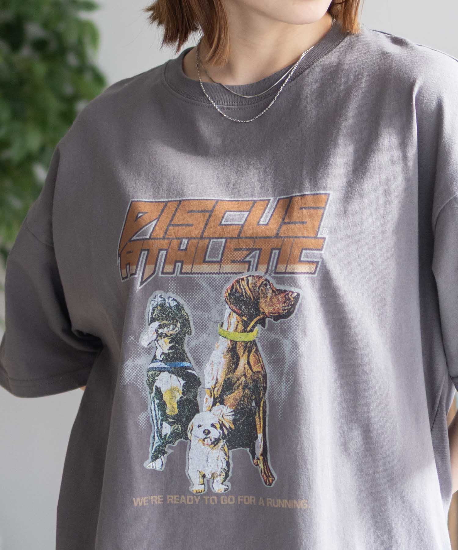 ディスカス アスレチック DISCUS ATHLETIC プリントビッグTシャツ 犬 （チャコール） チャコール
