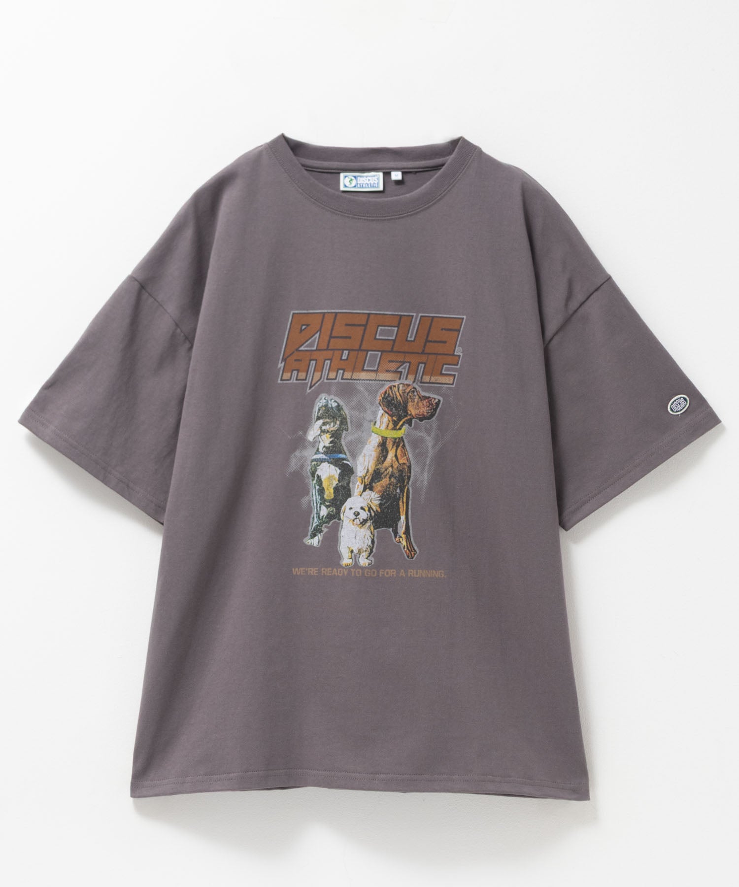 ディスカス アスレチック DISCUS ATHLETIC プリントビッグTシャツ 犬 （チャコール） チャコール