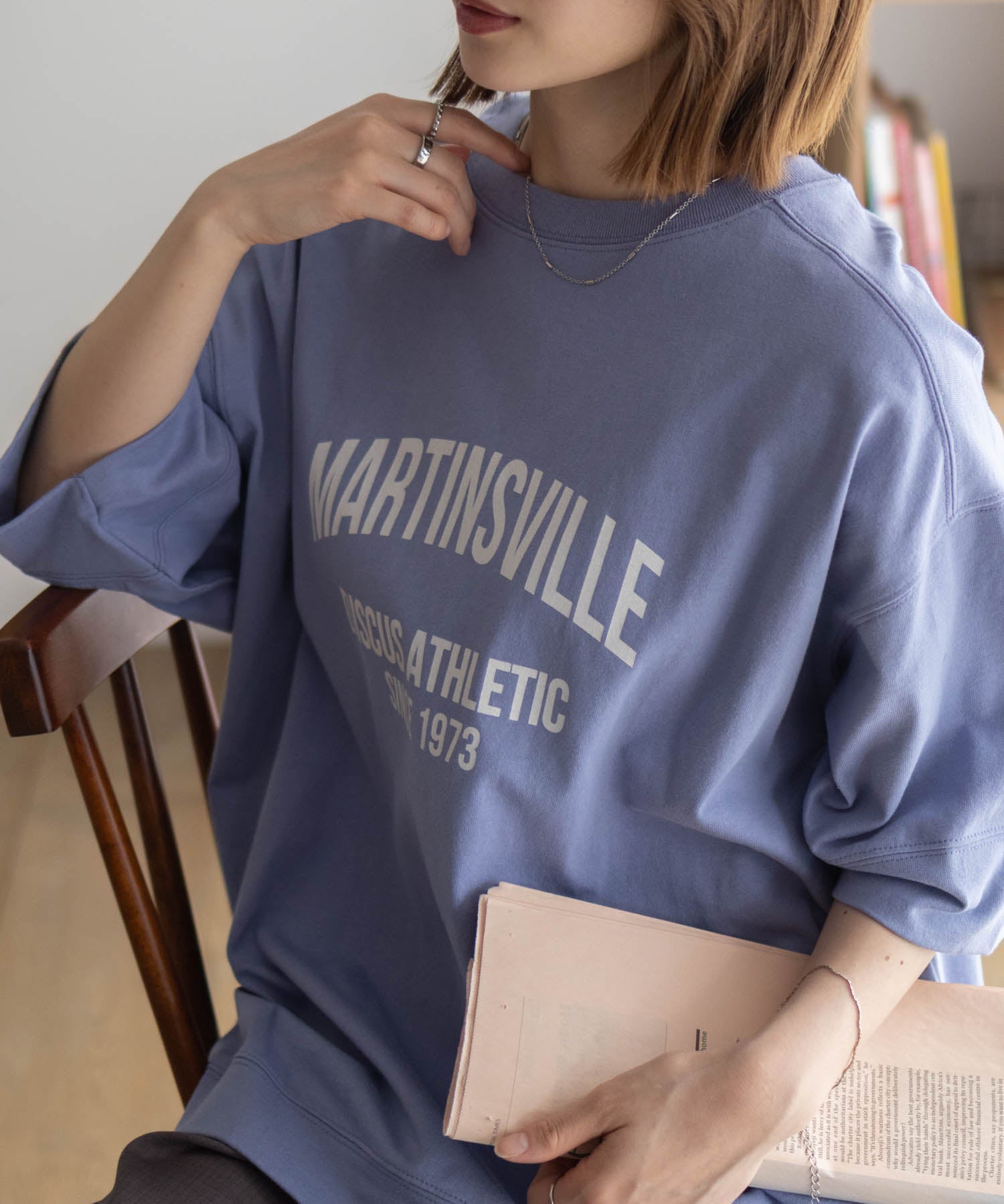 ディスカス アスレチック DISCUS ATHLETIC カレッジワイドTシャツ （ブルー） ブルー