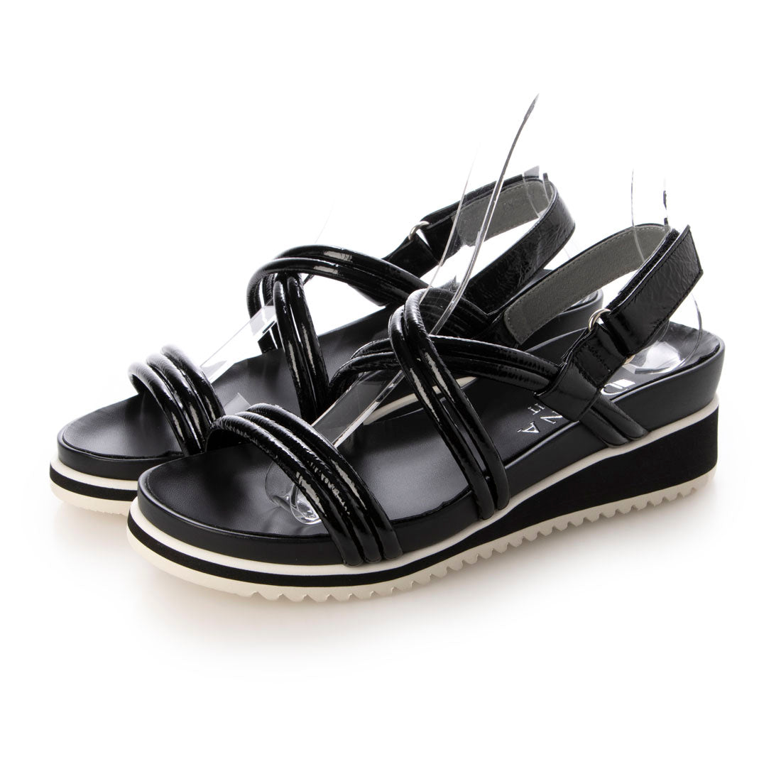 ダイアナウェルフィット DIANA WELL FIT フットベットサンダル （黒エナメル） 黒エナメル