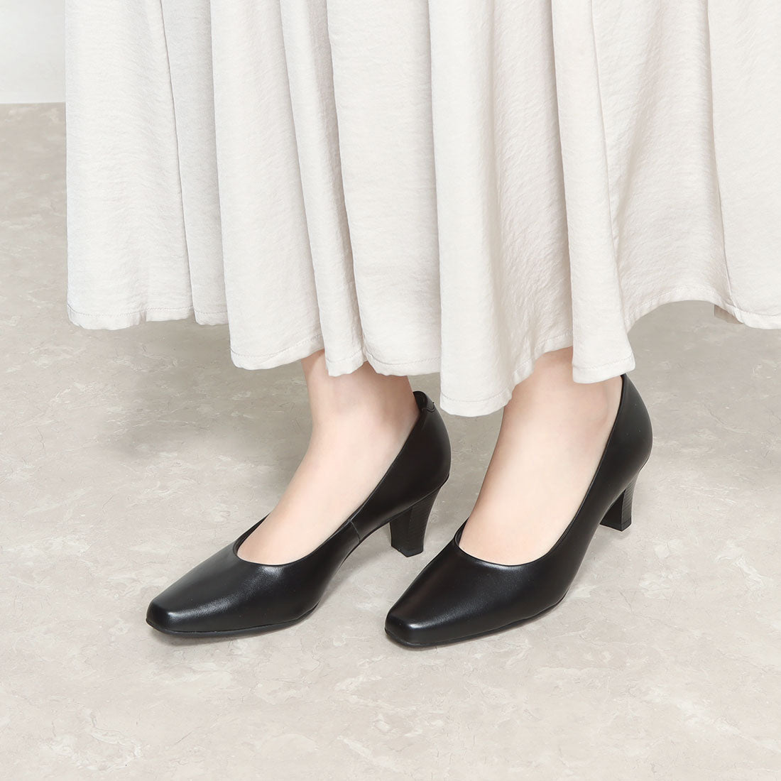 ドンナリスペット donna rispetto 日本製/6cmヒール本革ベーシックパンプス