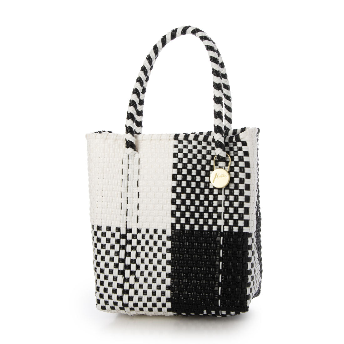 ドゥ アルシーヴ DOUX ARCHIVES 【Letra】MERCADO BAG MINI STYLE BLOCKS （WH/BK） WH/BK