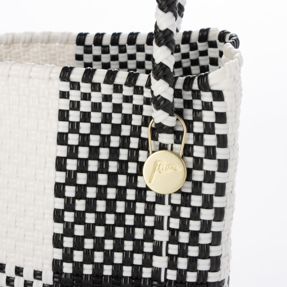 ドゥ アルシーヴ DOUX ARCHIVES 【Letra】MERCADO BAG MINI STYLE BLOCKS （WH/BK） WH/BK