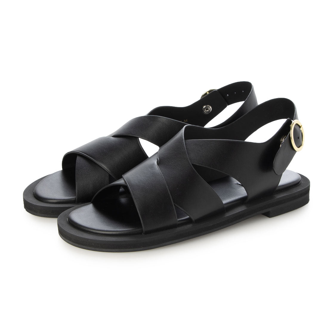 ドゥ アルシーヴ DOUX ARCHIVES クロスデザインフラットサンダル （BLK） BLK