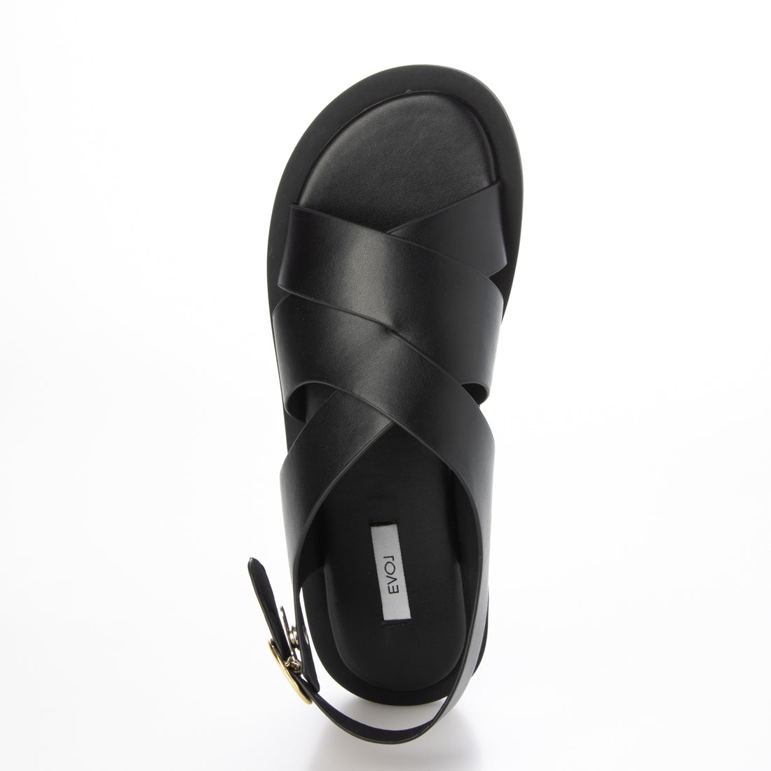 ドゥ アルシーヴ DOUX ARCHIVES クロスデザインフラットサンダル （BLK） BLK