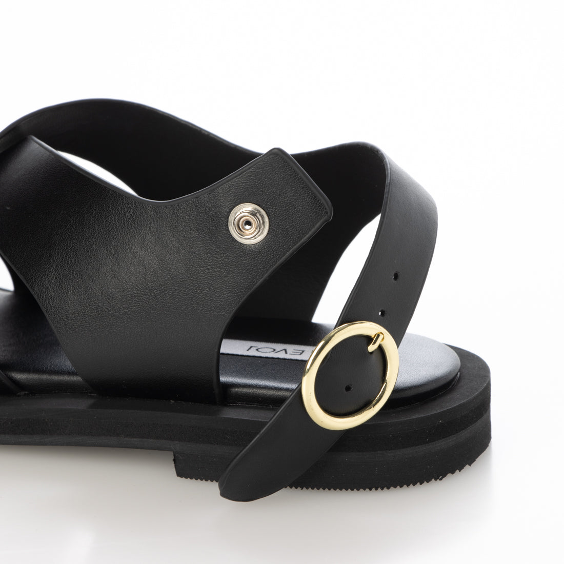 ドゥ アルシーヴ DOUX ARCHIVES クロスデザインフラットサンダル （BLK） BLK