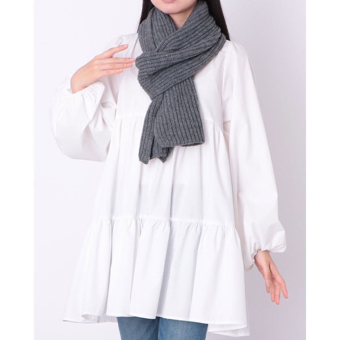 ドゥ アルシーヴ DOUX ARCHIVES 【Fratelli Talli】ニットマフラー （GRY） GRY