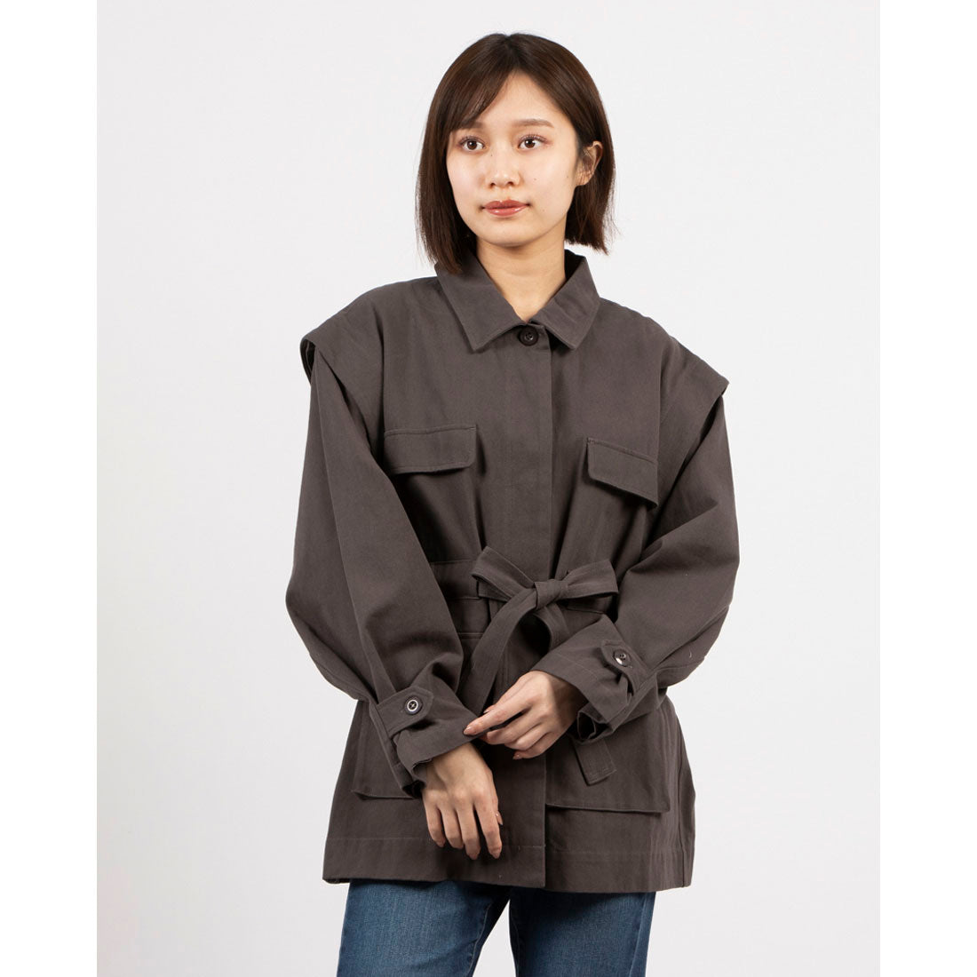 ドゥ アルシーヴ DOUX ARCHIVES スイッチスリーブミリタリージャケット （BEG） BEG