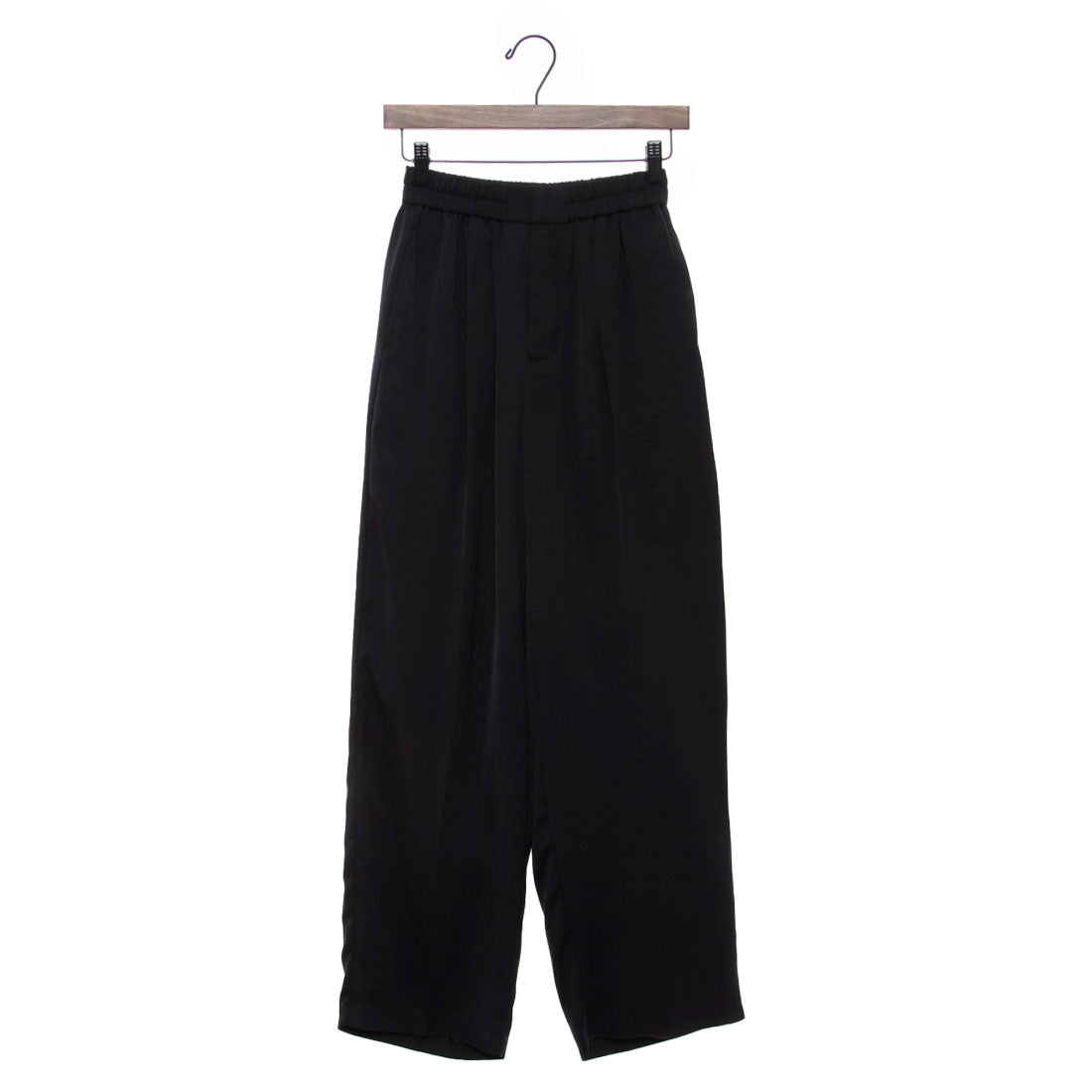 ドゥ アルシーヴ DOUX ARCHIVES ウエストゴムサテンパンツ （BLK） BLK