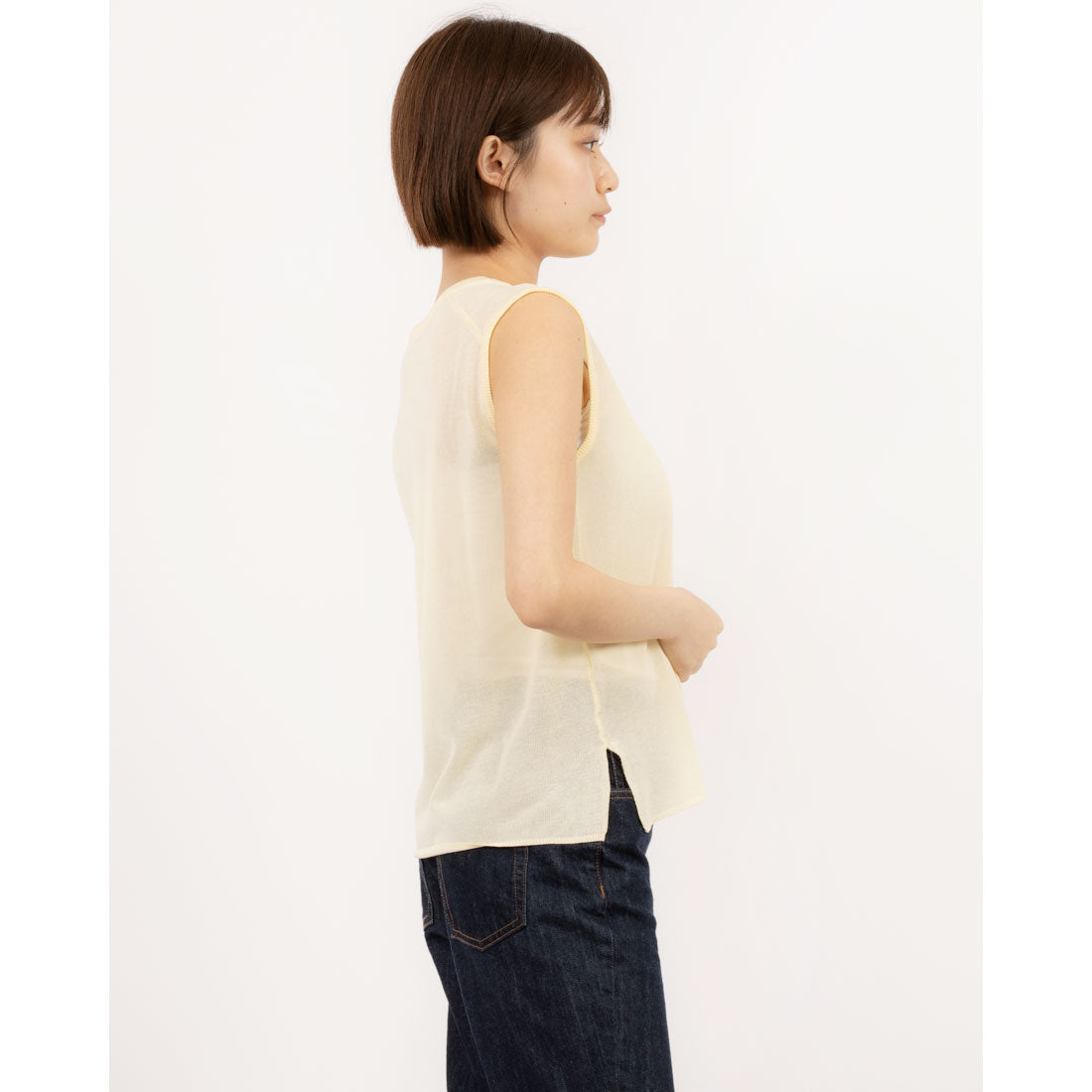 ドゥ アルシーヴ DOUX ARCHIVES シアーノースリーブニット （YEL） YEL