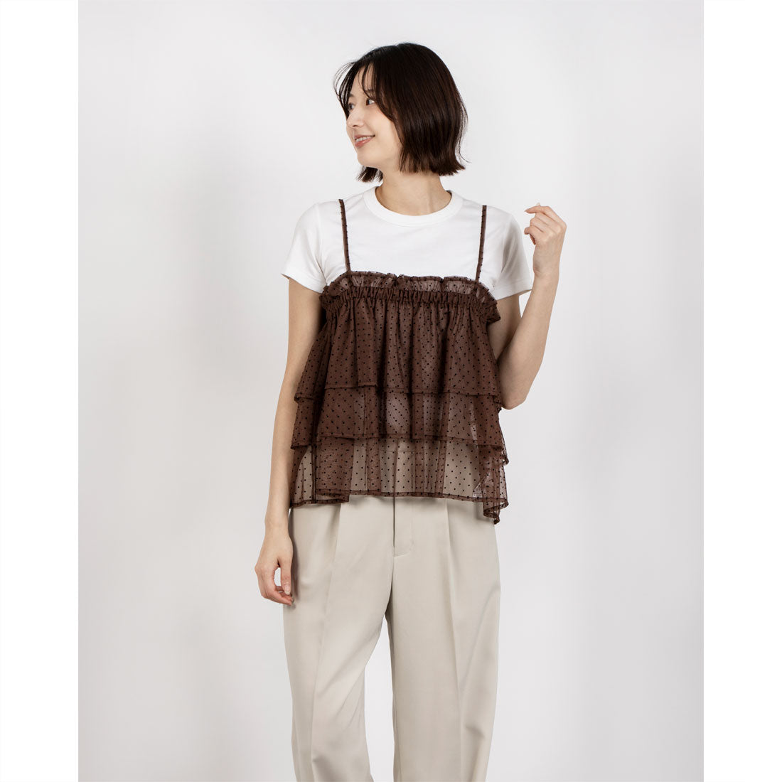 Doux Archives Flock Dot Tulle Camisole