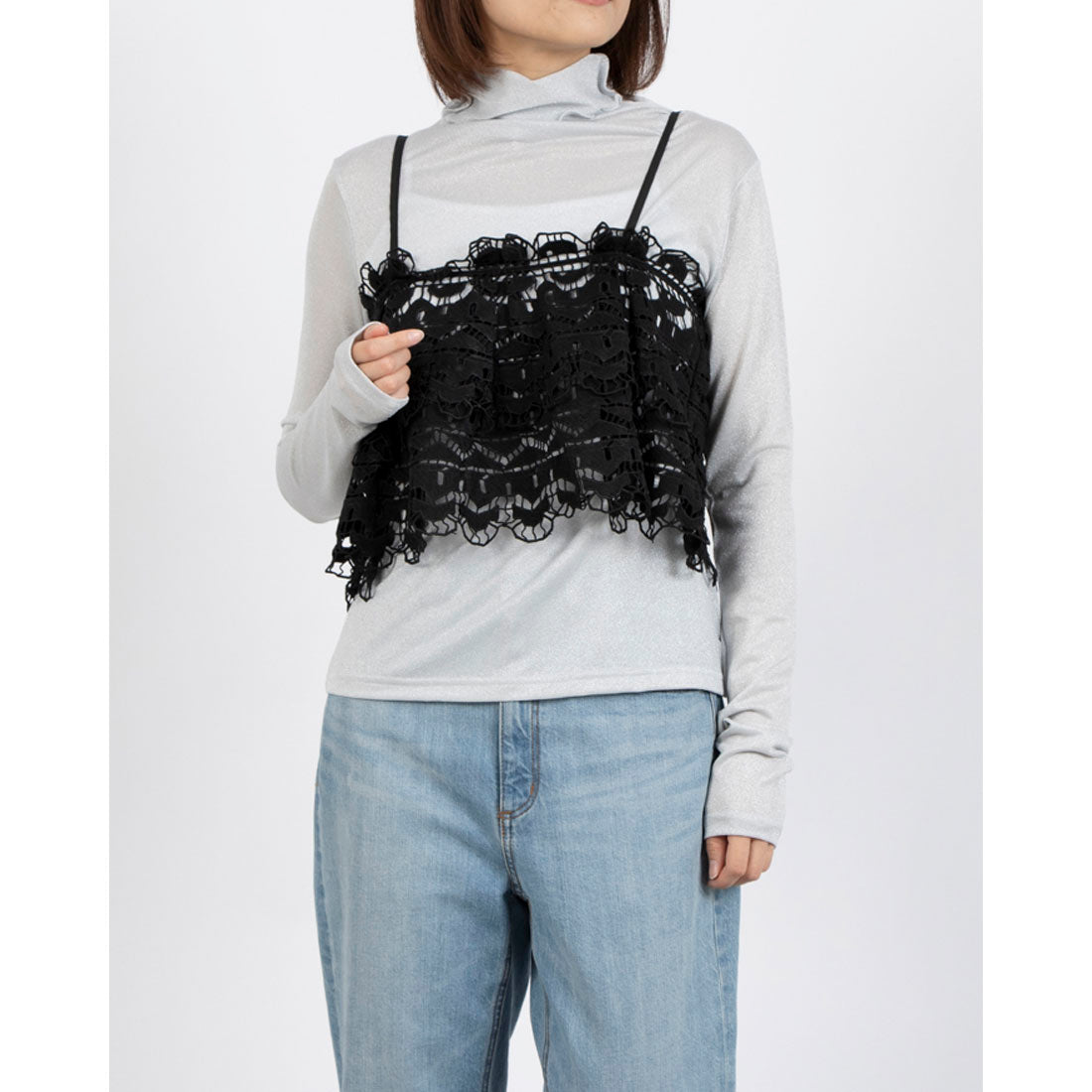 ドゥ アルシーヴ DOUX ARCHIVES フリルレースキャミ （BLK） BLK