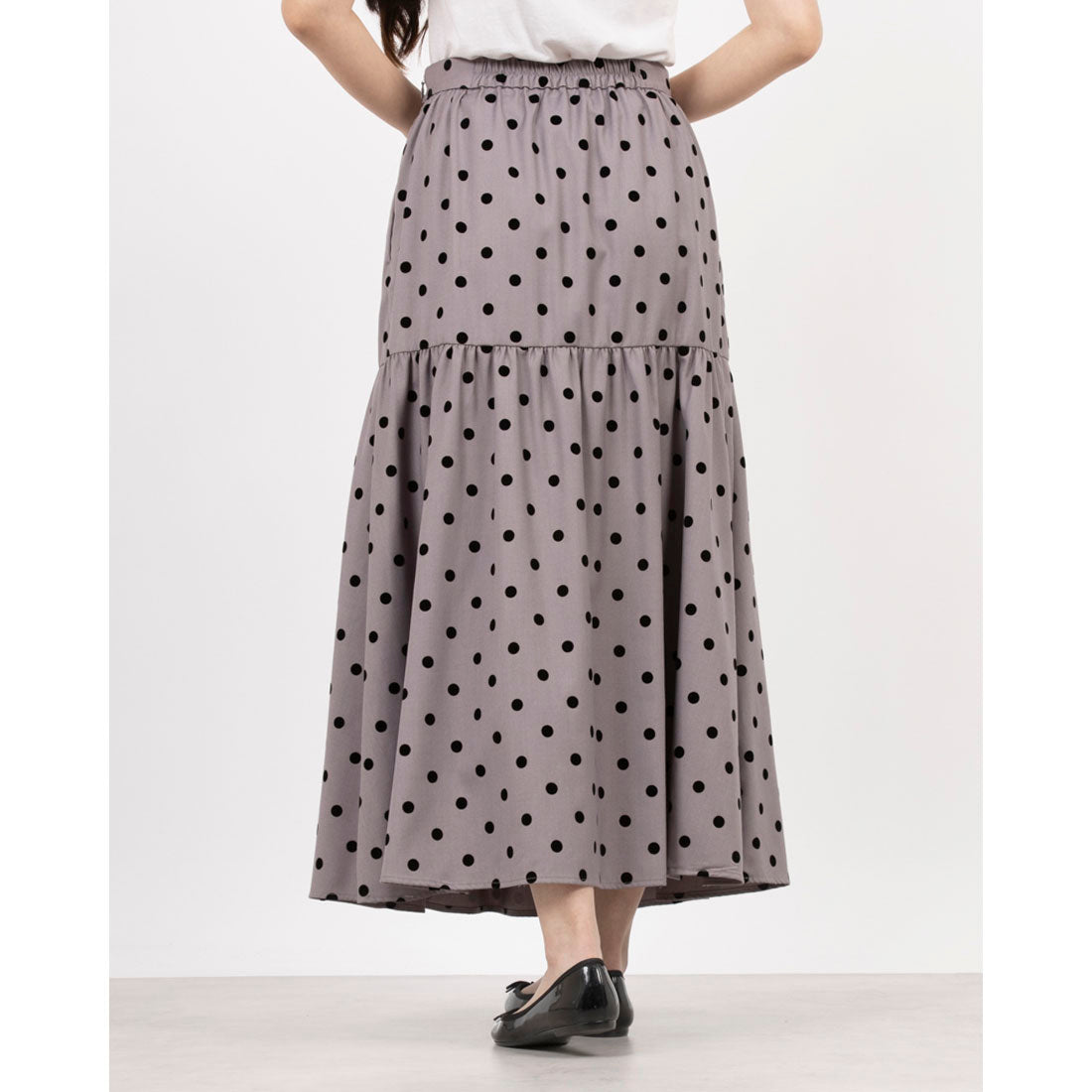 ドゥ アルシーヴ DOUX ARCHIVES ドットフレア切替スカート （GRY） GRY