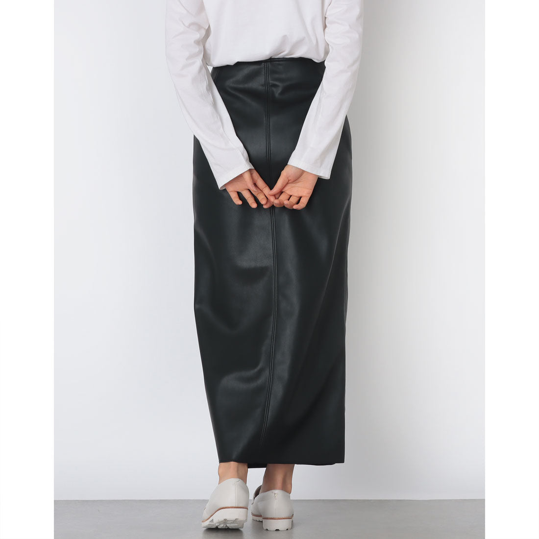 ドゥ アルシーヴ DOUX ARCHIVES FレザーWZipスカート （BLK） BLK