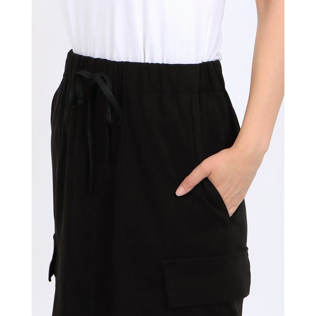 ドゥ アルシーヴ DOUX ARCHIVES フェイクスエードカーゴスカート （BLK） BLK