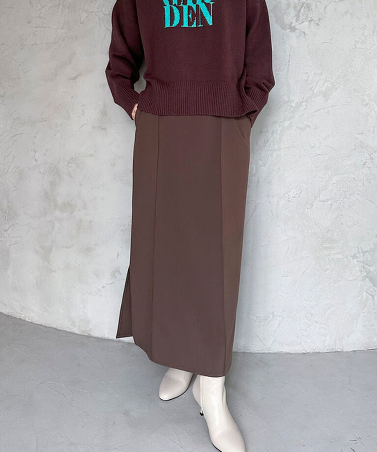 ドゥ アルシーヴ DOUX ARCHIVES ダブルクロスハイウエストタイトスカート （BRN） BRN